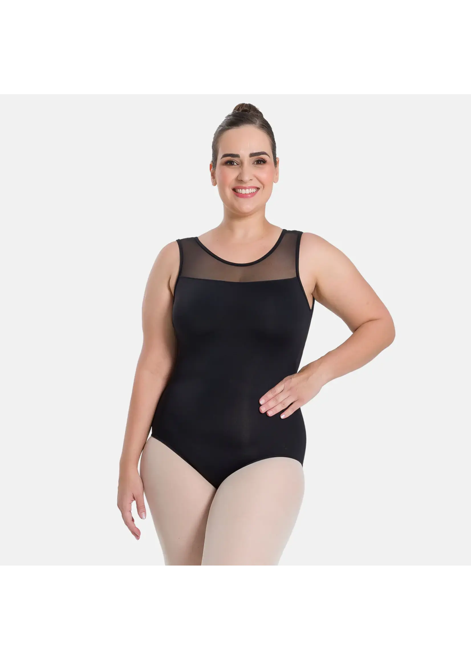 SO DANCA SL212 GEMINA  MESH KEYHOLE BACK TANK CURVY LEOTARD