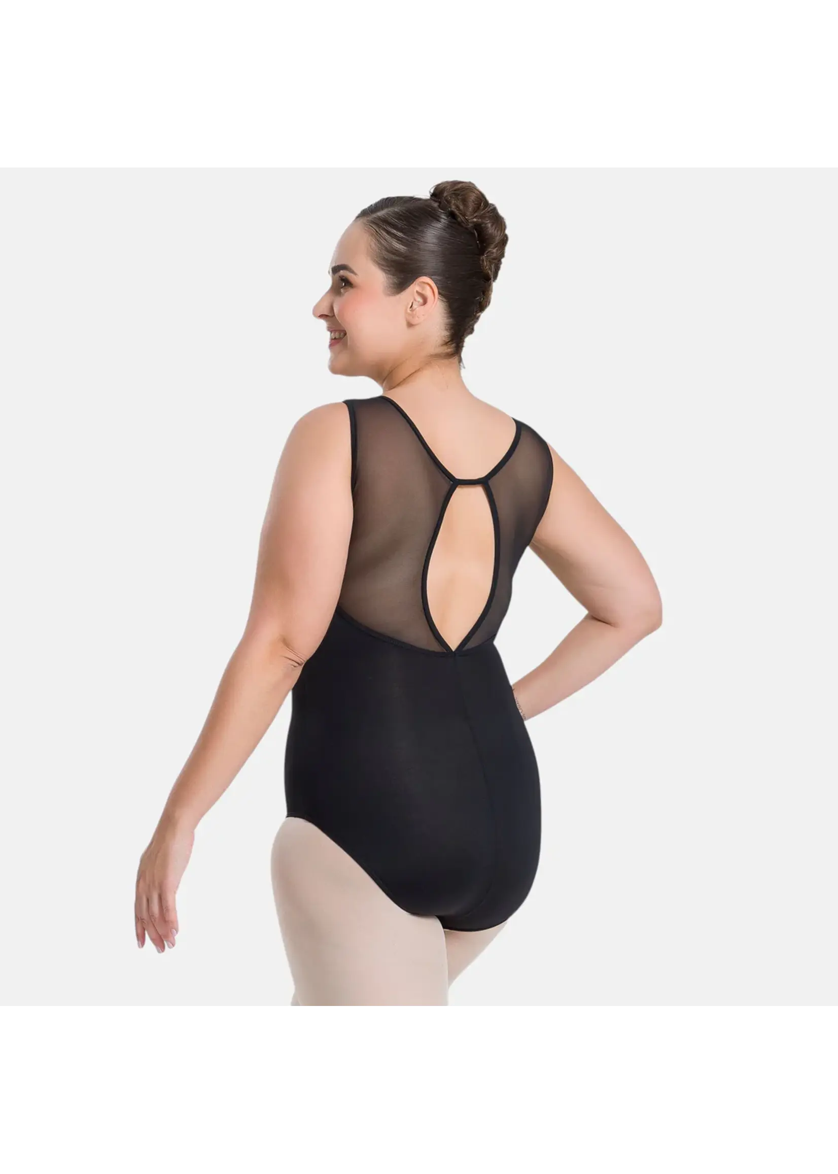 SO DANCA SL212 GEMINA  MESH KEYHOLE BACK TANK CURVY LEOTARD