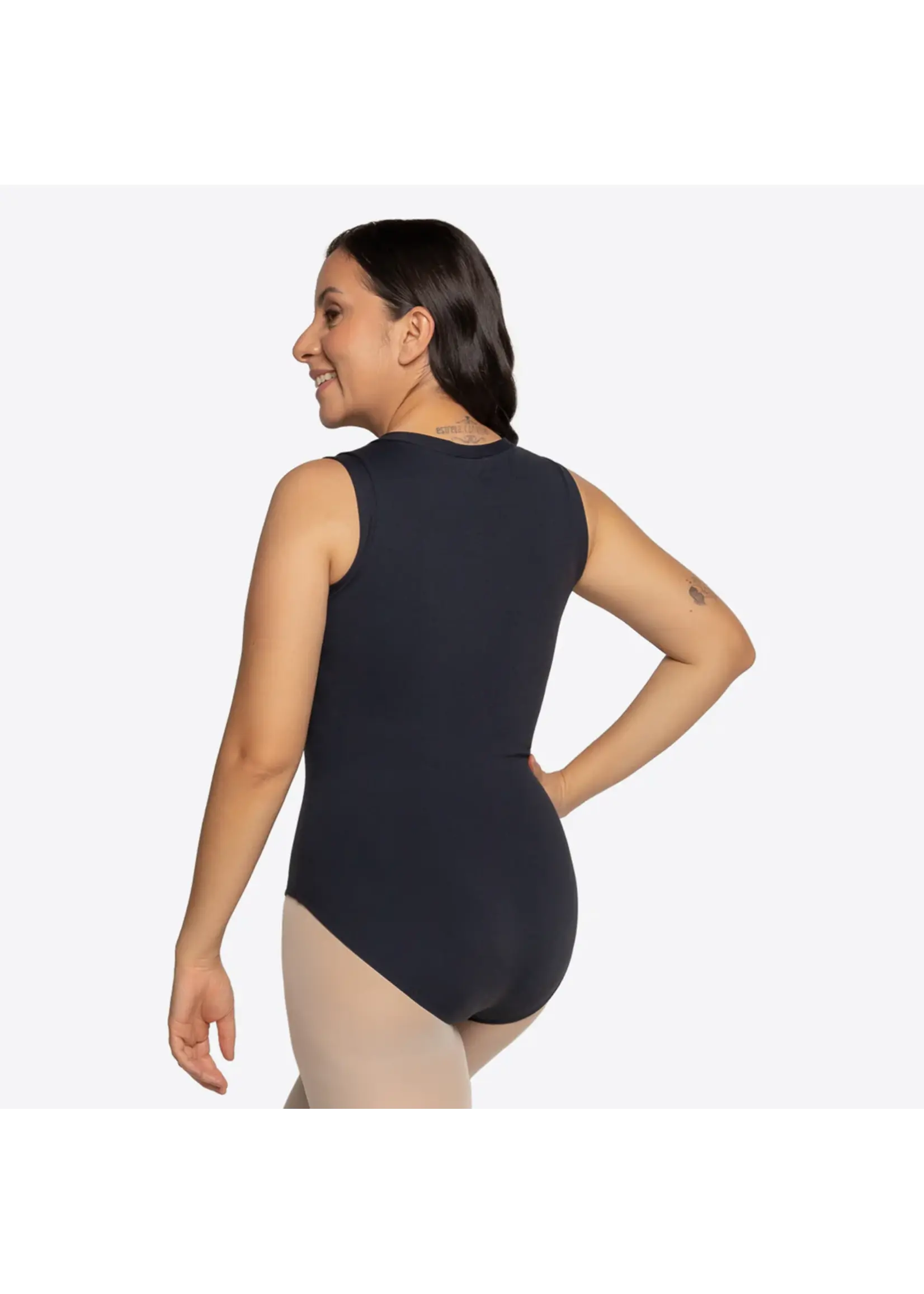 SO DANCA SL184 YVONNA MOCK WRAP V FRONT WIDE TANK CURVY LEOTARD