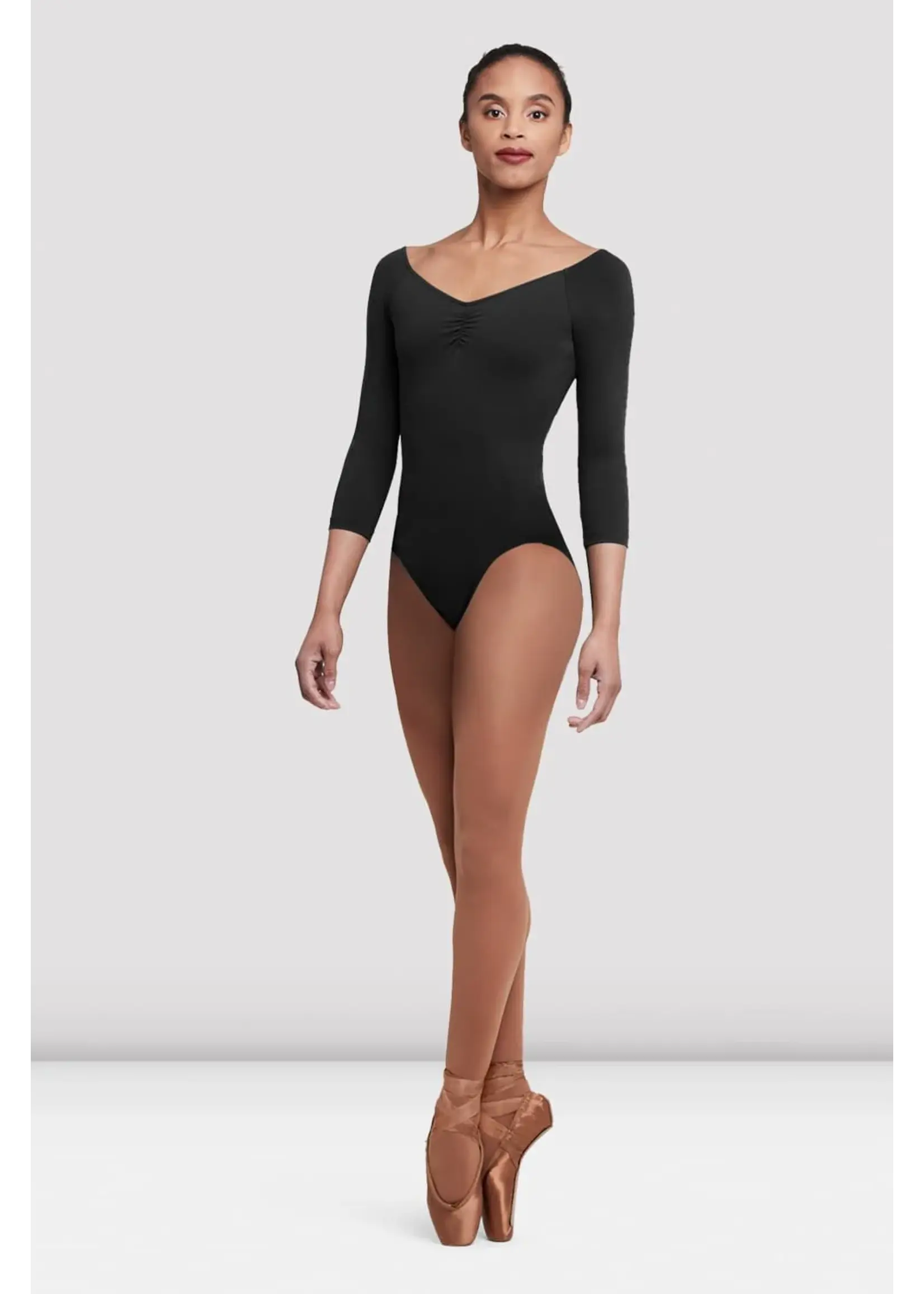 BLOCH & MIRELLA L4206 BALLET CORE PINCHED FRONT & BACK 3/4 SLEEVE LEOTARD