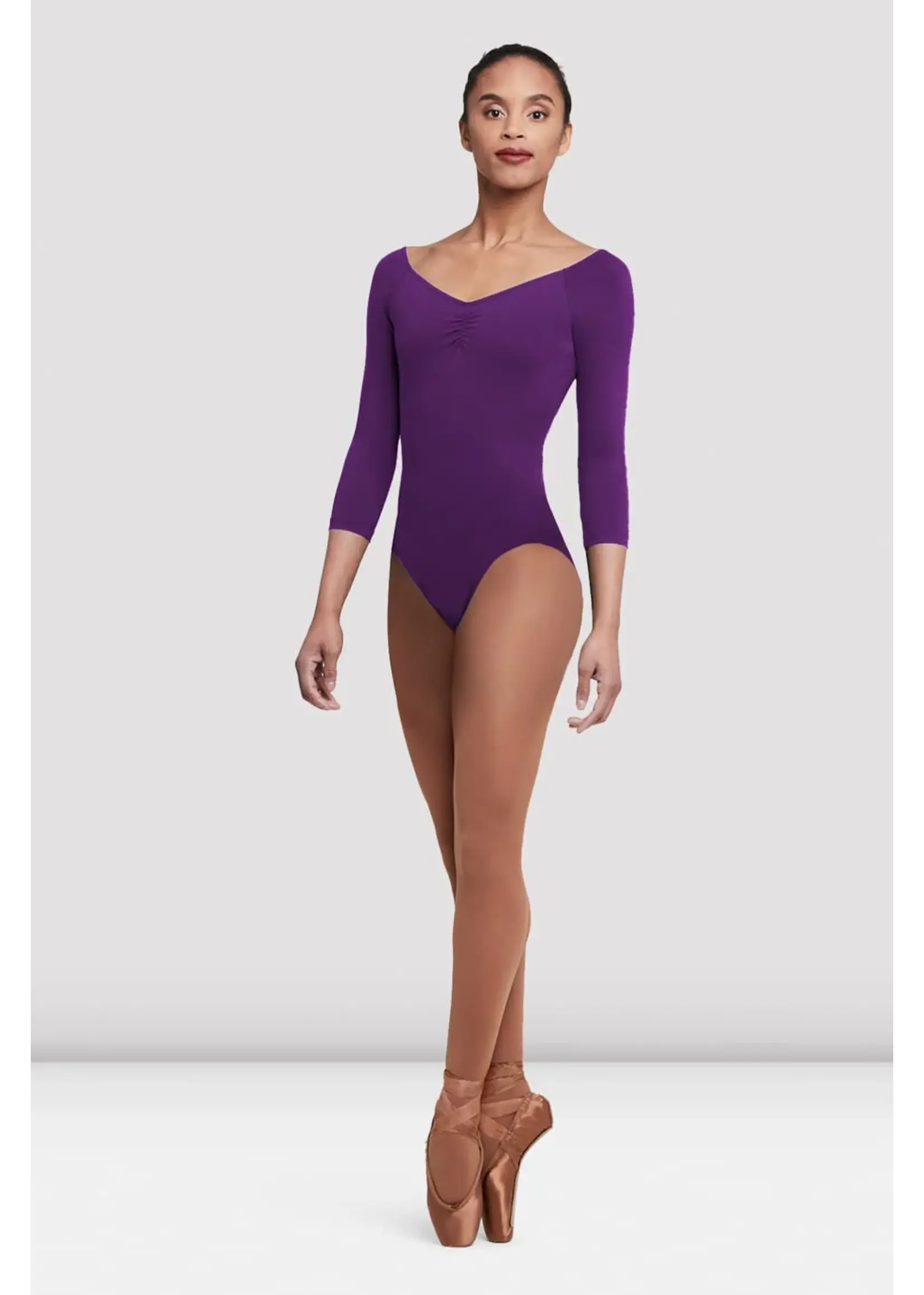 BLOCH & MIRELLA L4206 BALLET CORE PINCHED FRONT & BACK 3/4 SLEEVE LEOTARD