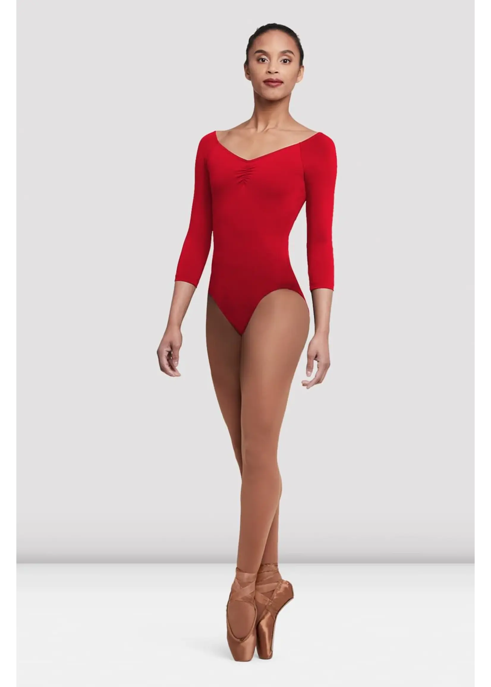 BLOCH & MIRELLA L4206 BALLET CORE PINCHED FRONT & BACK 3/4 SLEEVE LEOTARD