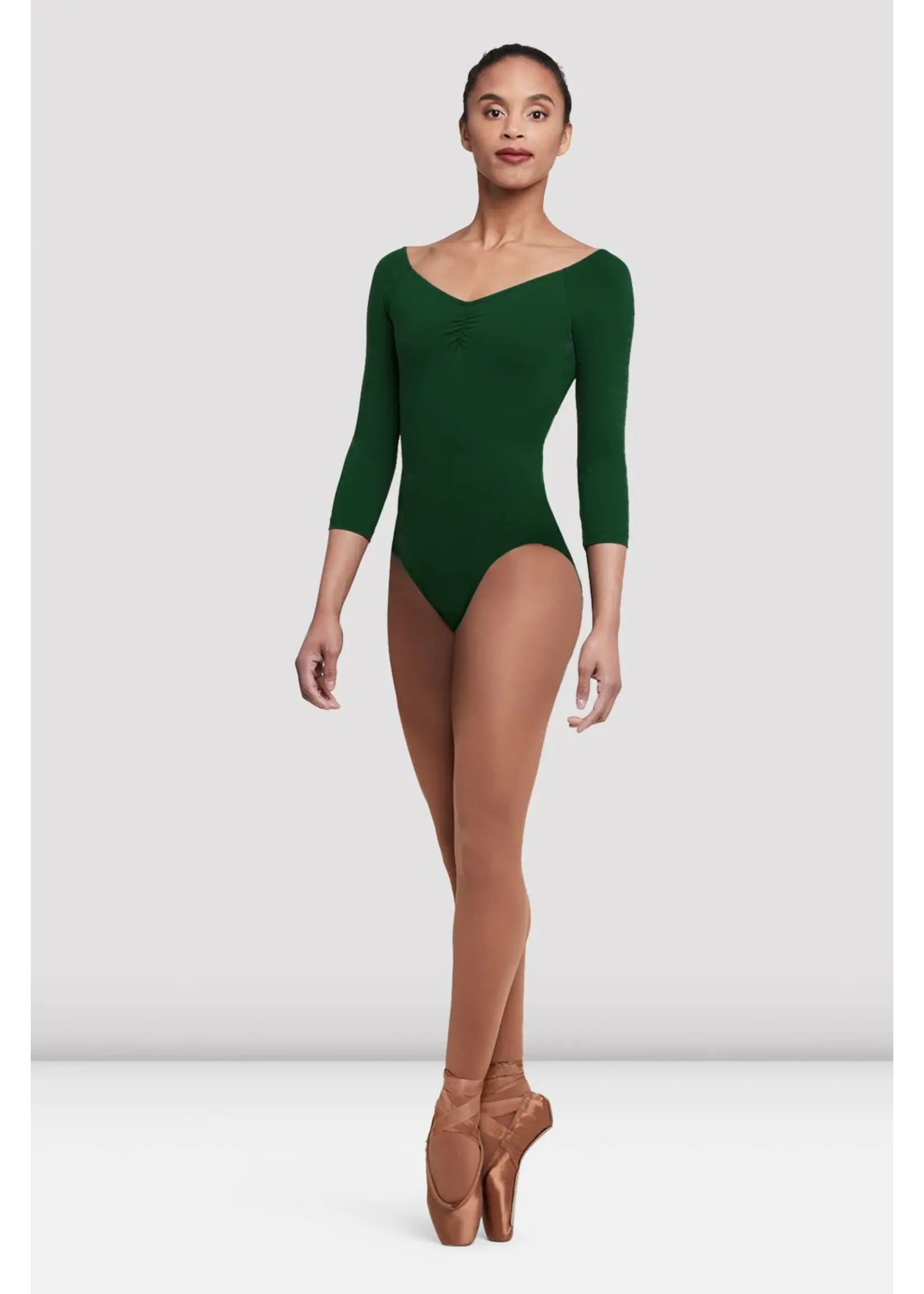 BLOCH & MIRELLA L4206 BALLET CORE PINCHED FRONT & BACK 3/4 SLEEVE LEOTARD