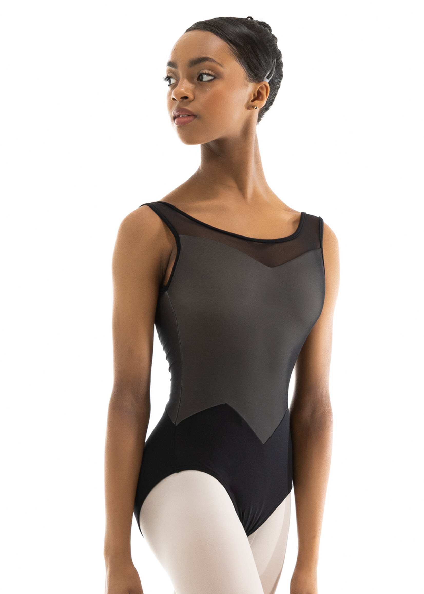 NIKOLAY DA5001 TARYN MESH OVERLAY BODICE PANEL BACK TANK LEOTARD