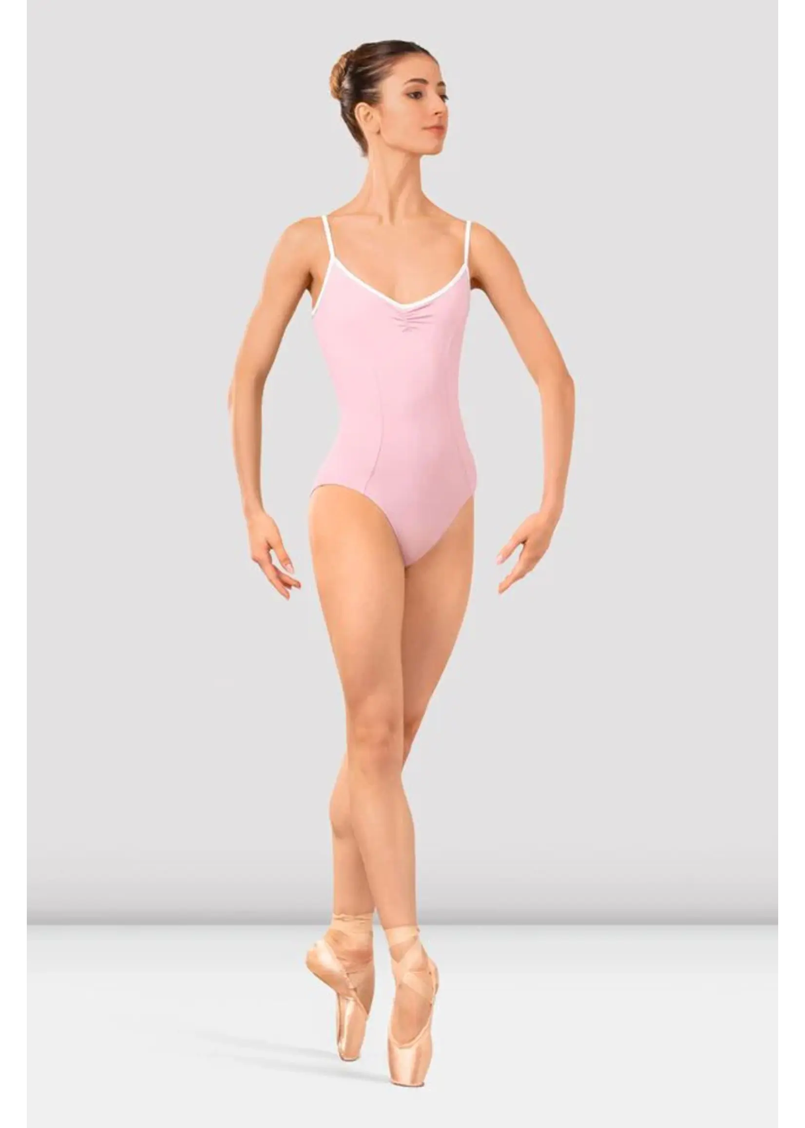 BLOCH & MIRELLA LB5261 ATLANTIS ARVE PINCHED V FRONT & BACK PIPED CAMISOLE LEOTARD