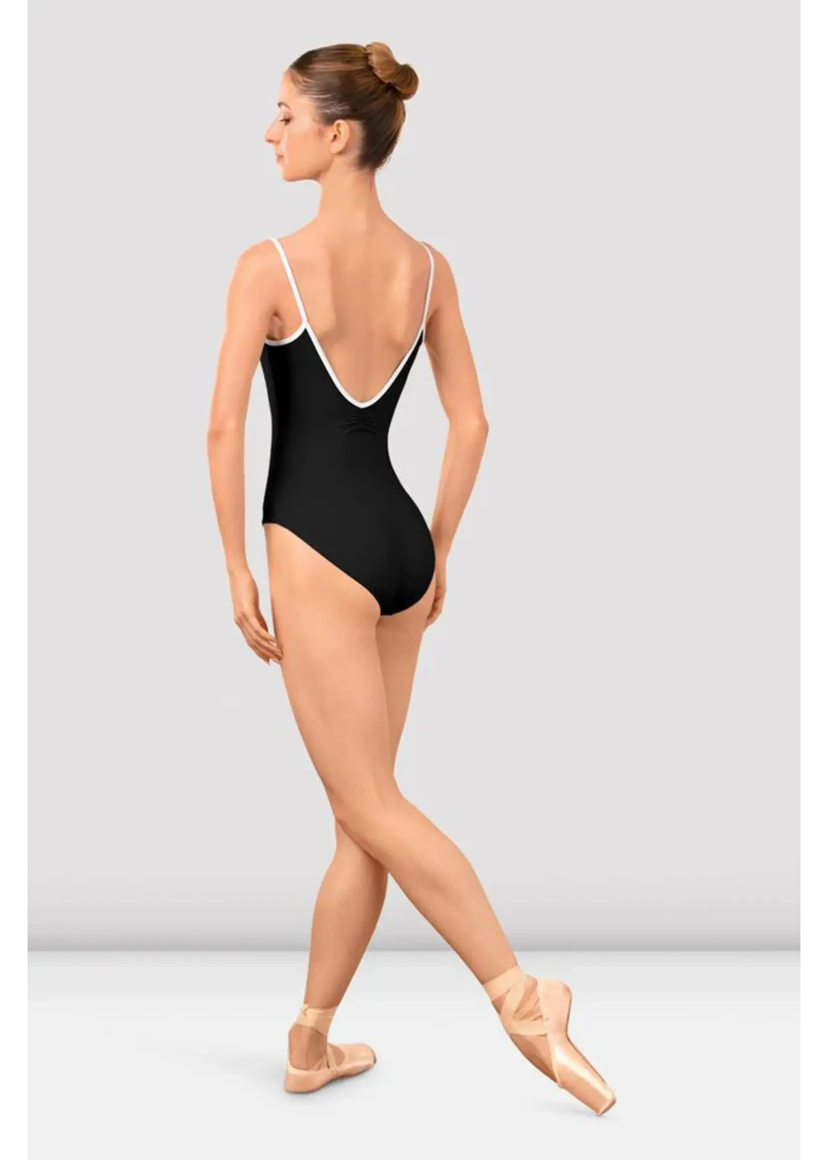 BLOCH & MIRELLA LB5261 ATLANTIS ARVE PINCHED V FRONT & BACK PIPED CAMISOLE LEOTARD