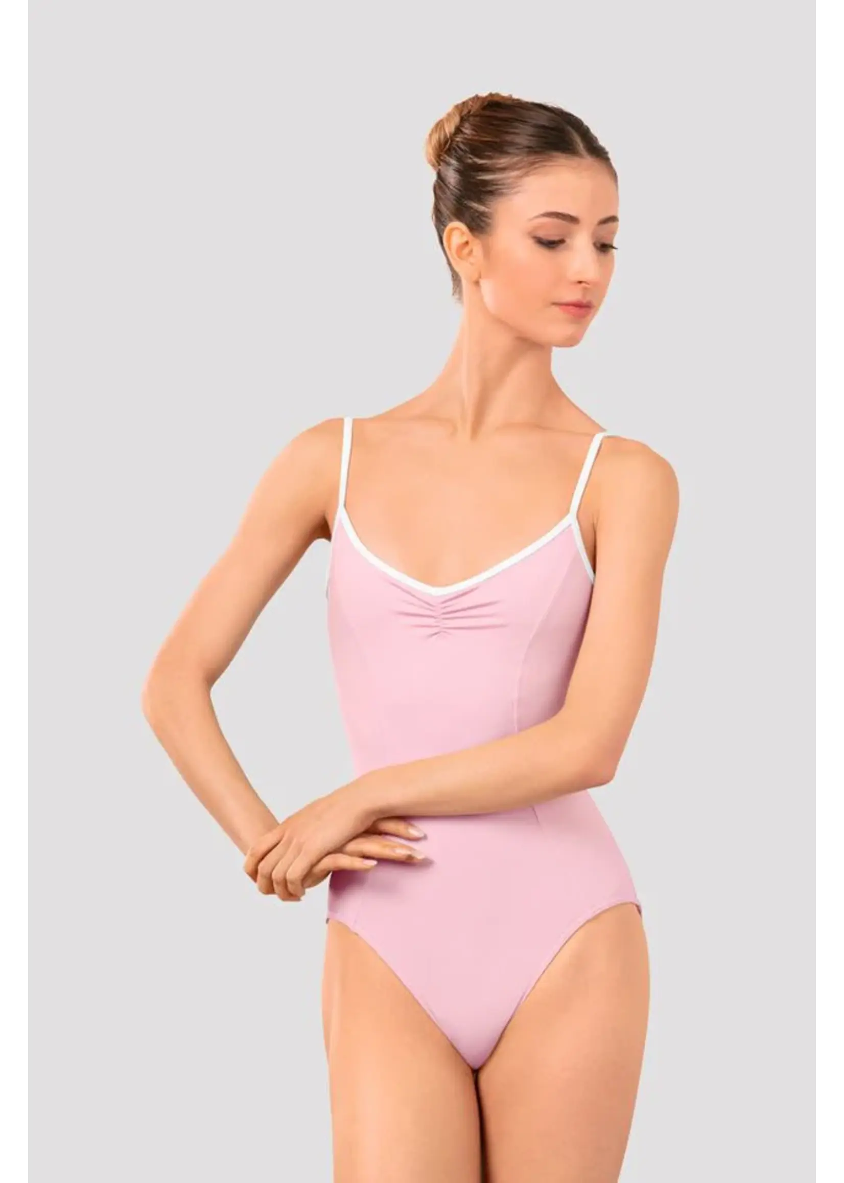 BLOCH & MIRELLA LB5261 ATLANTIS ARVE PINCHED V FRONT & BACK PIPED CAMISOLE LEOTARD