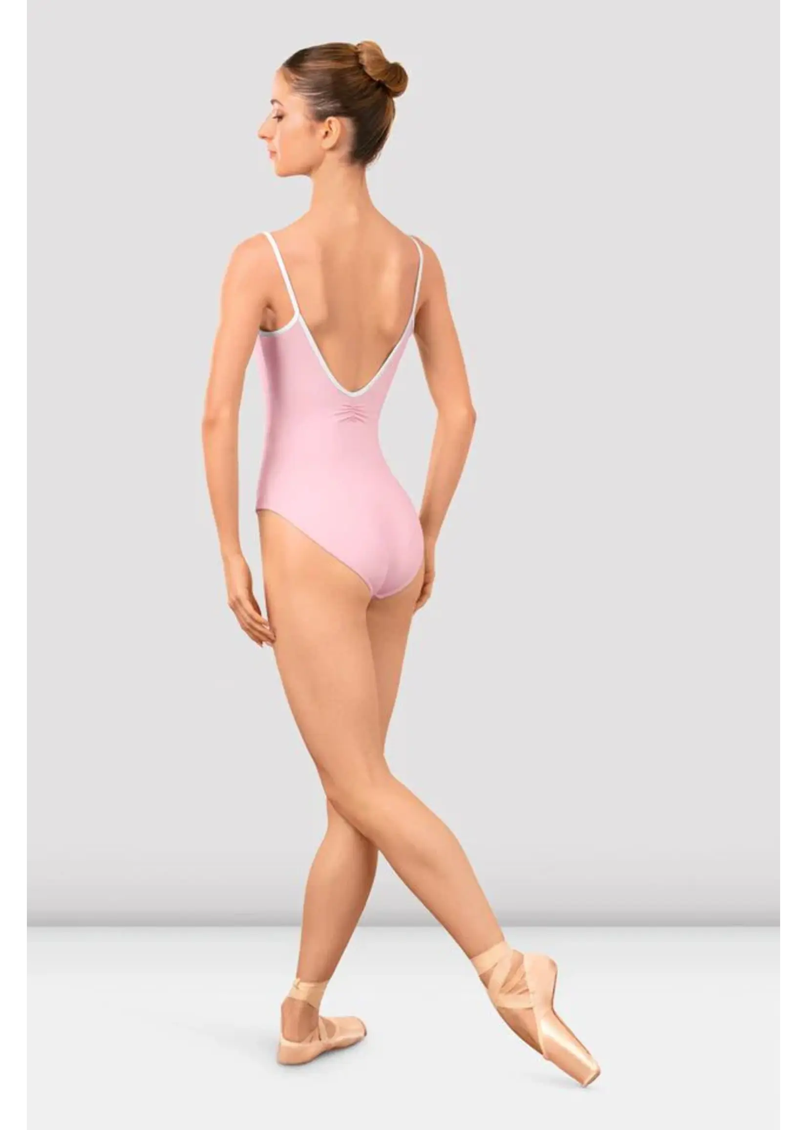 BLOCH & MIRELLA LB5261 ATLANTIS ARVE PINCHED V FRONT & BACK PIPED CAMISOLE LEOTARD