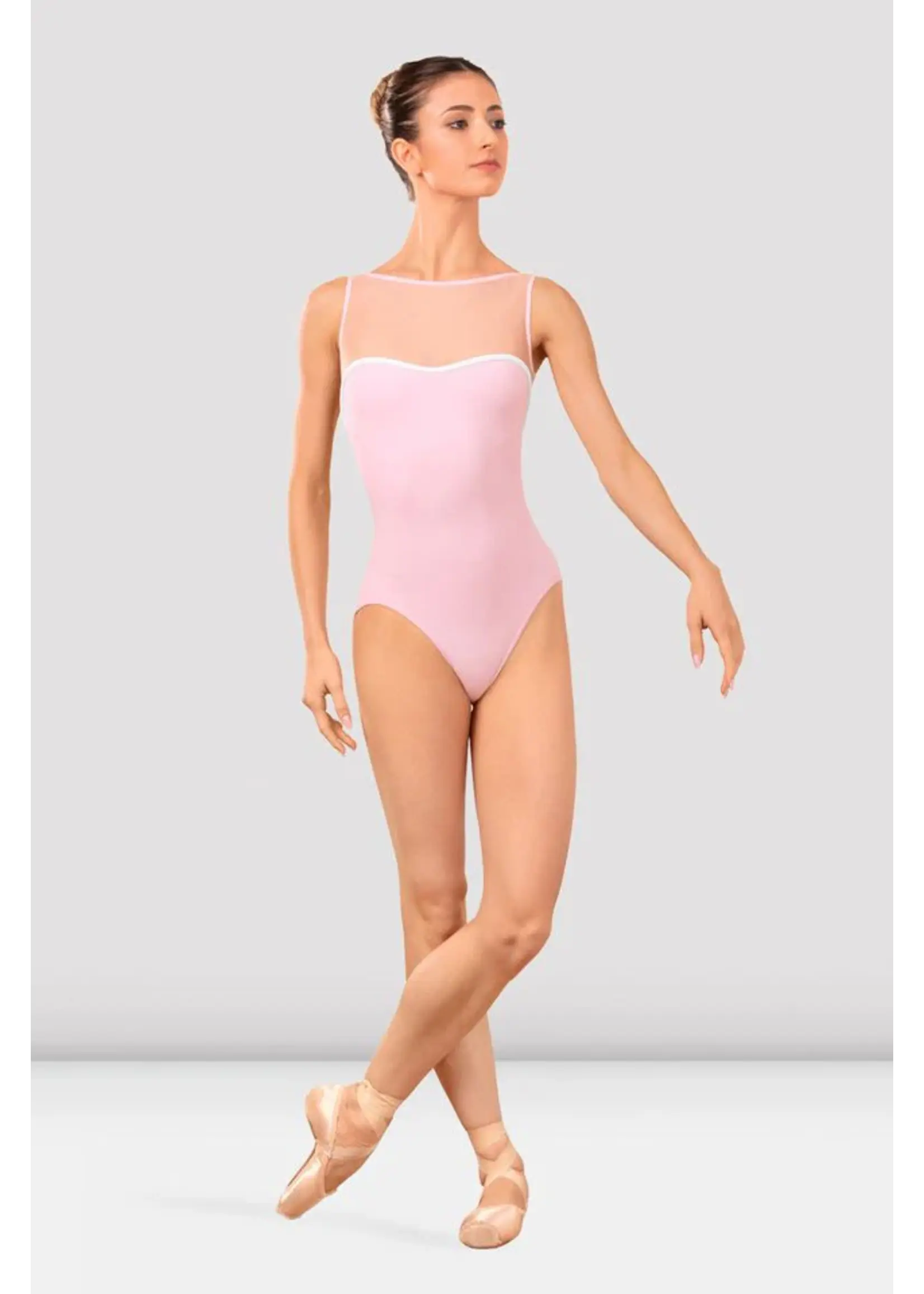 BLOCH & MIRELLA LB5260 ATLANTIS ARNO BOATNECK MESH PIPED SWEETHEART TANK LEOTARD