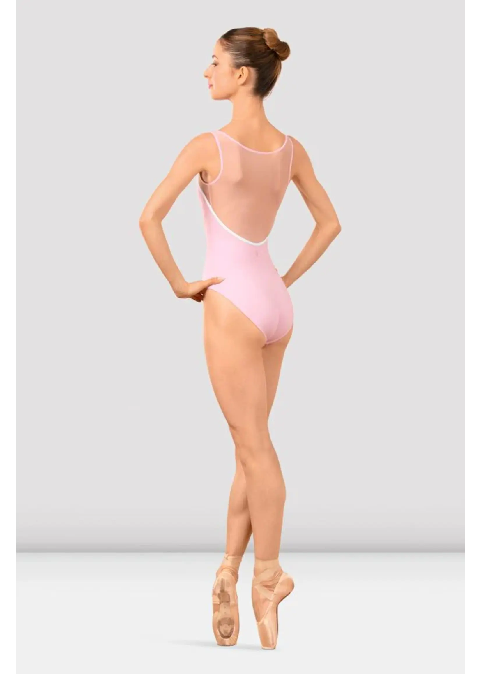 BLOCH & MIRELLA LB5260 ATLANTIS ARNO BOATNECK MESH PIPED SWEETHEART TANK LEOTARD