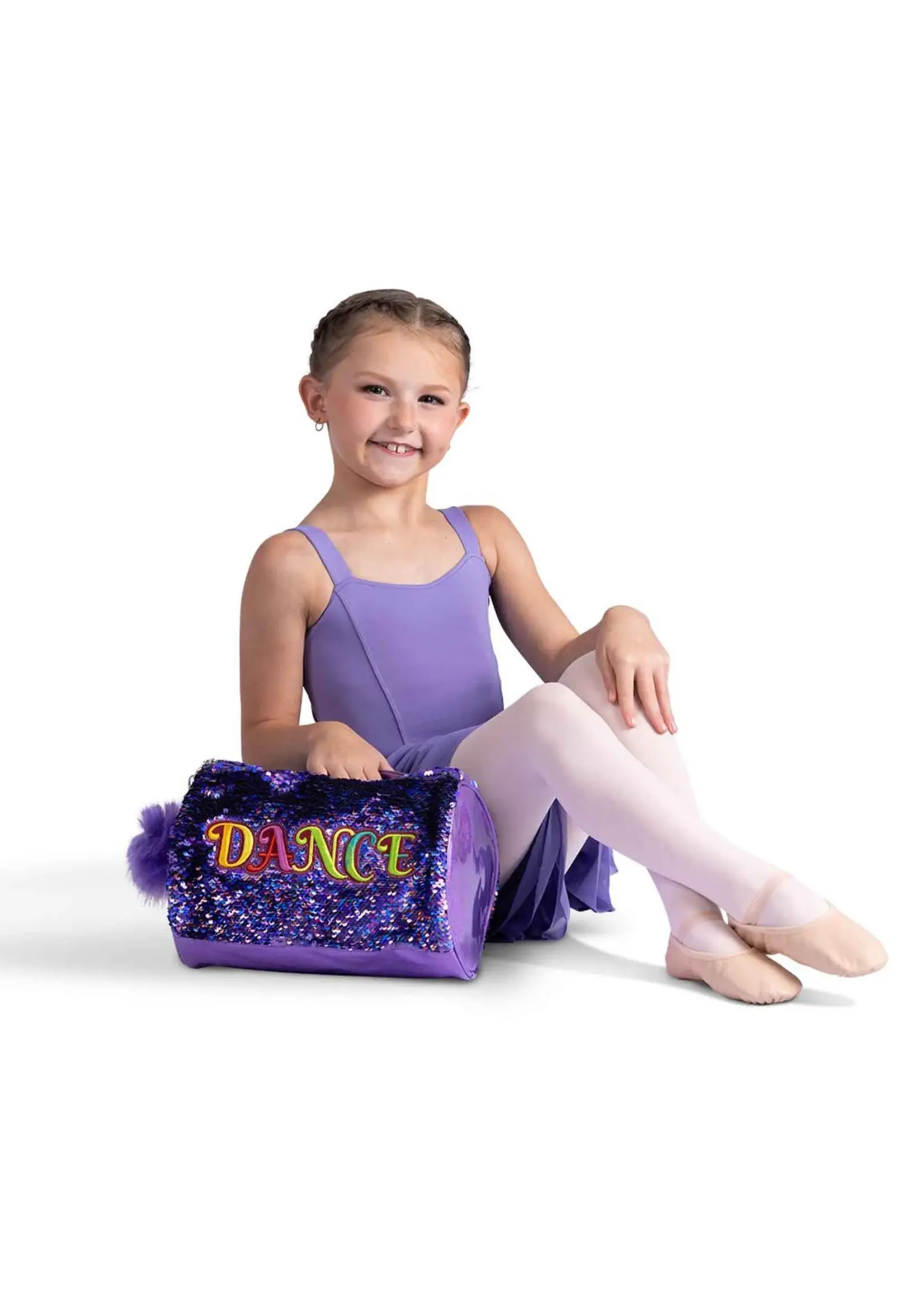 DANSHUZ B26521 SUGARED PLUM SEQUIN SPARKLE DANCE DUFFEL BAG 10.5X7X7