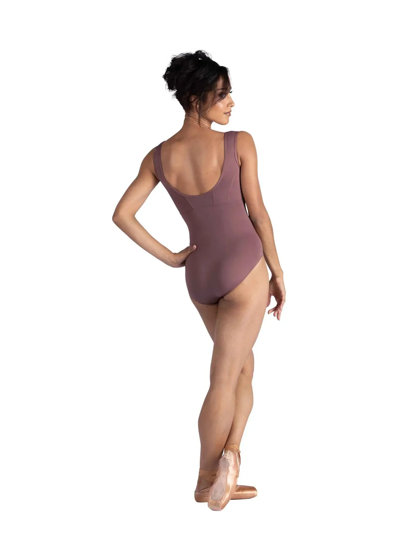 DANSHUZ 26105 HARLOWE WIDE SWEETHEART TANK LEOTARD WITH CORSET SEAMING