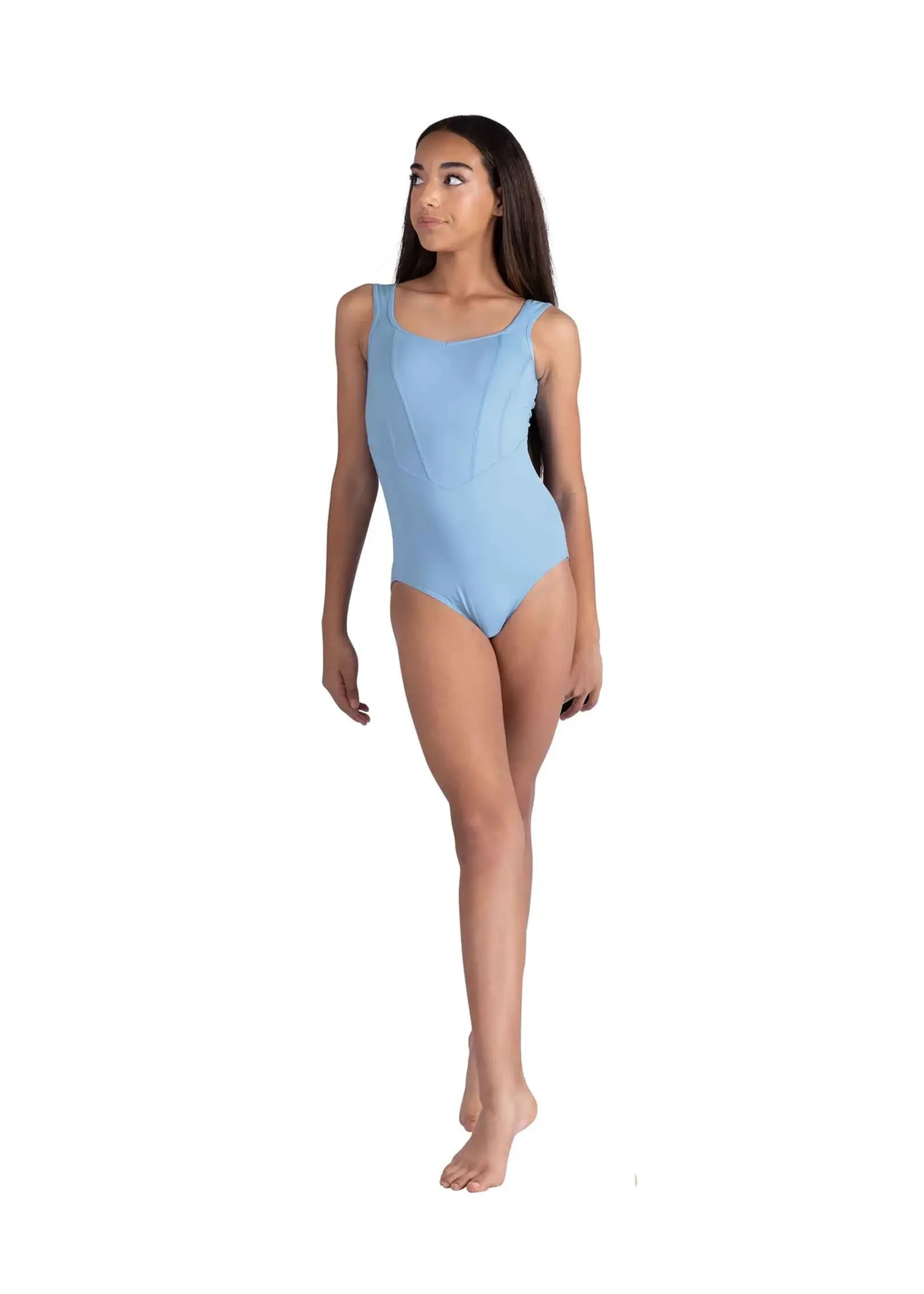 DANSHUZ 26105 HARLOWE WIDE SWEETHEART TANK LEOTARD WITH CORSET SEAMING