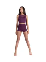 DANSHUZ 26310 EVALINE CROPPED TOP WITH MESH SWEETHEAR NECK, PRINCESS SEAMS AND CLOVER TWIST MESH BACK