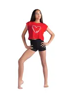 DANSHUZ 26306 HEART DANCE CROPPED TSHIRT