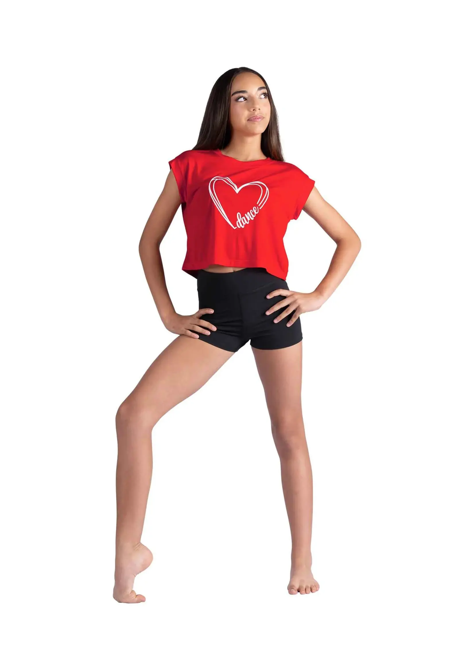 DANSHUZ 26306 HEART DANCE CROPPED TSHIRT