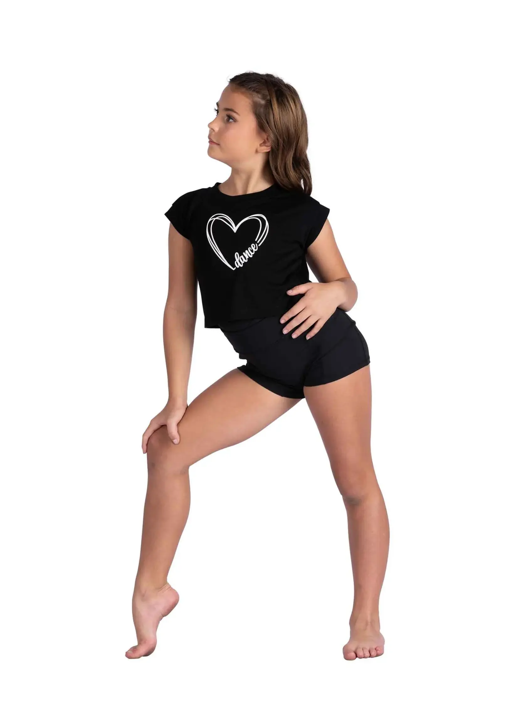 DANSHUZ 26306 HEART DANCE CROPPED TSHIRT