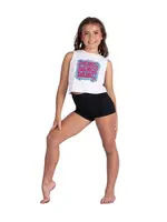 DANSHUZ 26313C TRIPLE DANCE HIPPIE SWING CROPPED TANK TOP