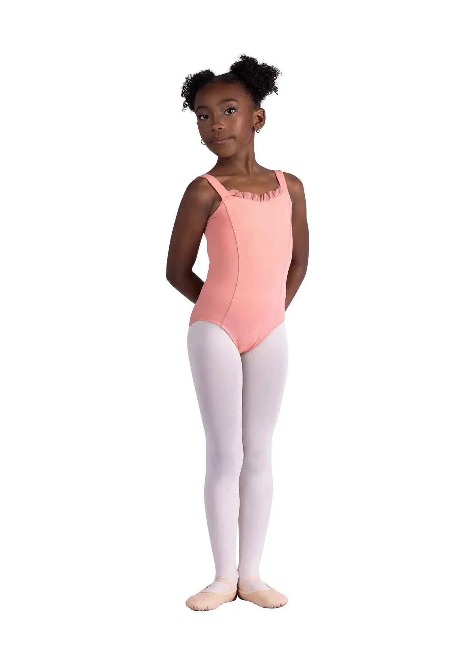 DANSHUZ 26112C KAIA DOUBLE BOW BACK RUFFLE FRONT WIDE STRAP CAMISOLE LEOTARD