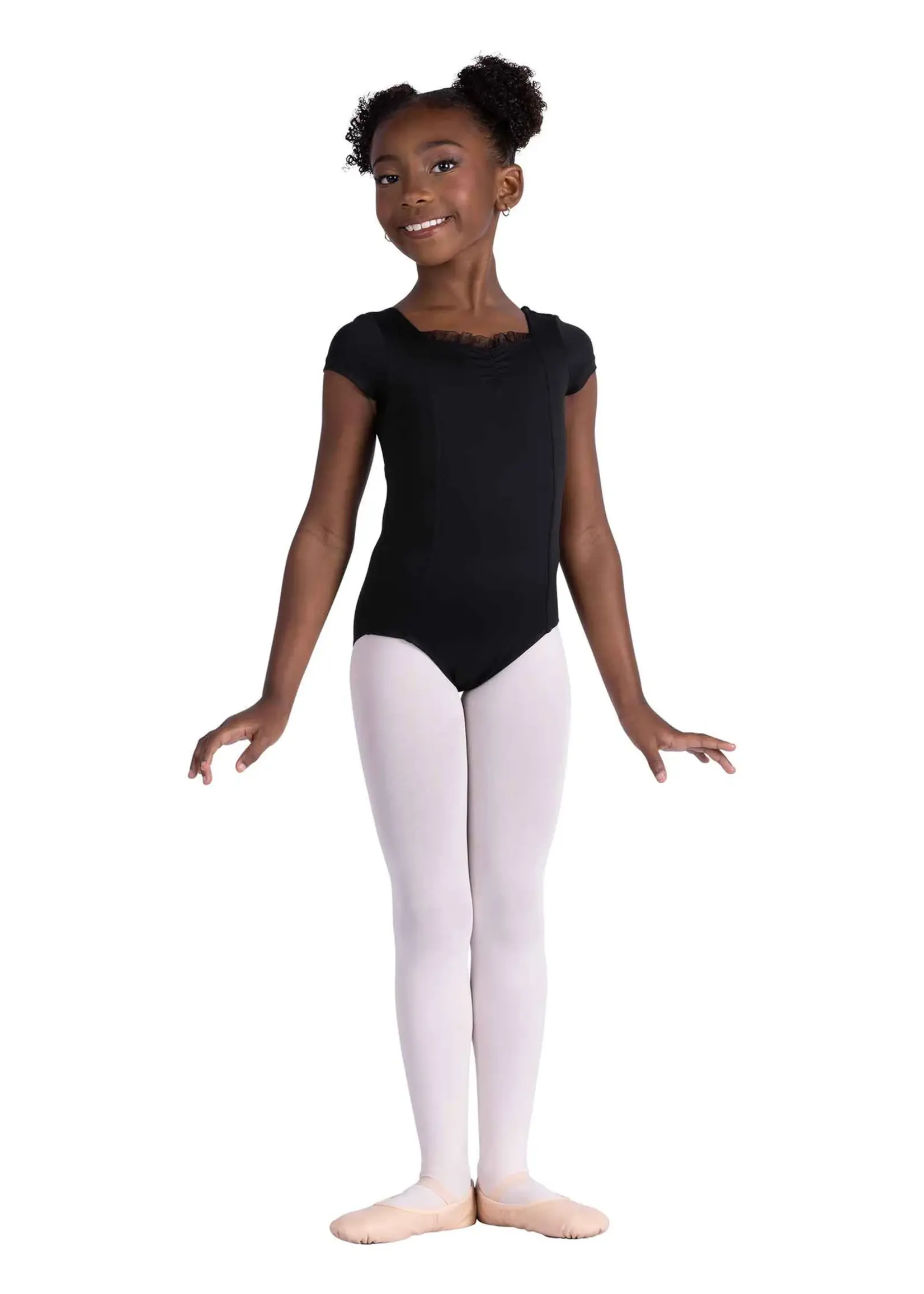 DANSHUZ 26113C LAINEY  BOW BACK RUFFLE FRONT CAP SLEEVE LEOTARD