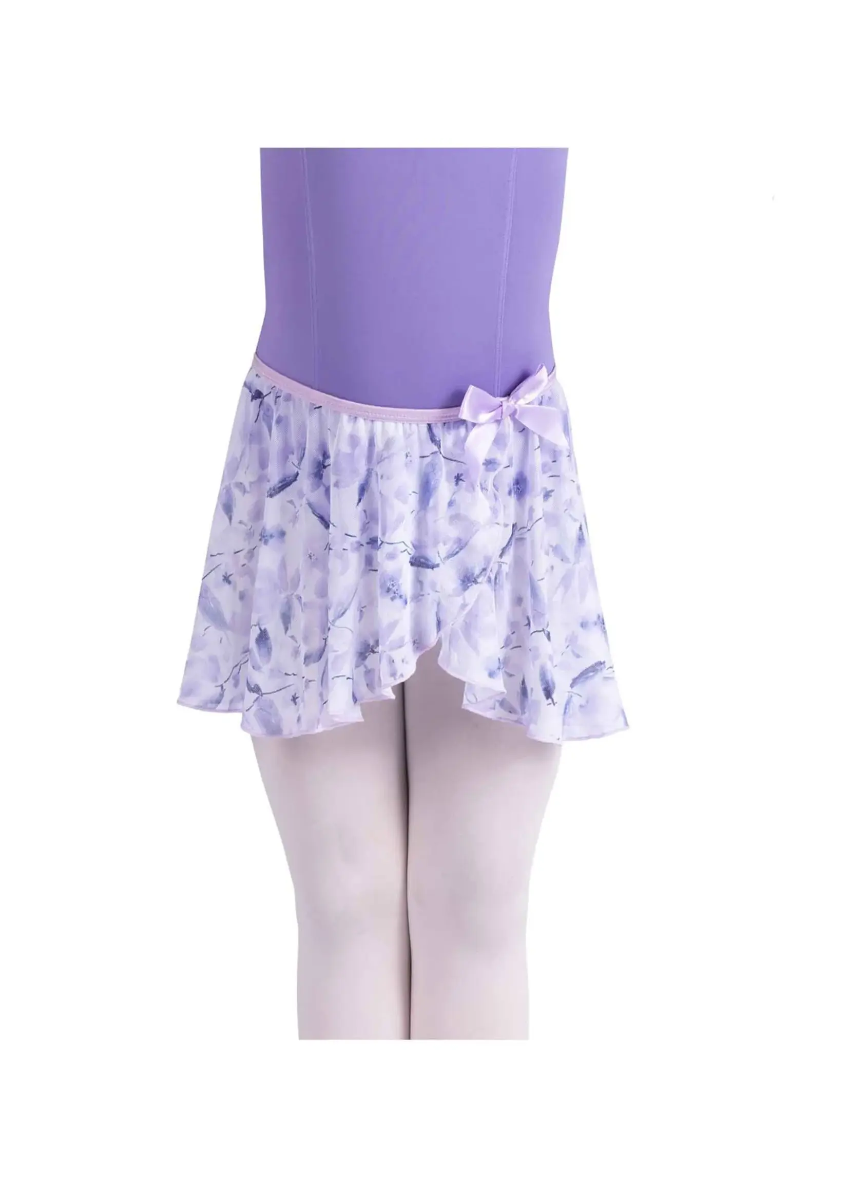 DANSHUZ 26407C MEADOW FLORAL PRINT GEORGETTE MOCK WRAP SKIRT