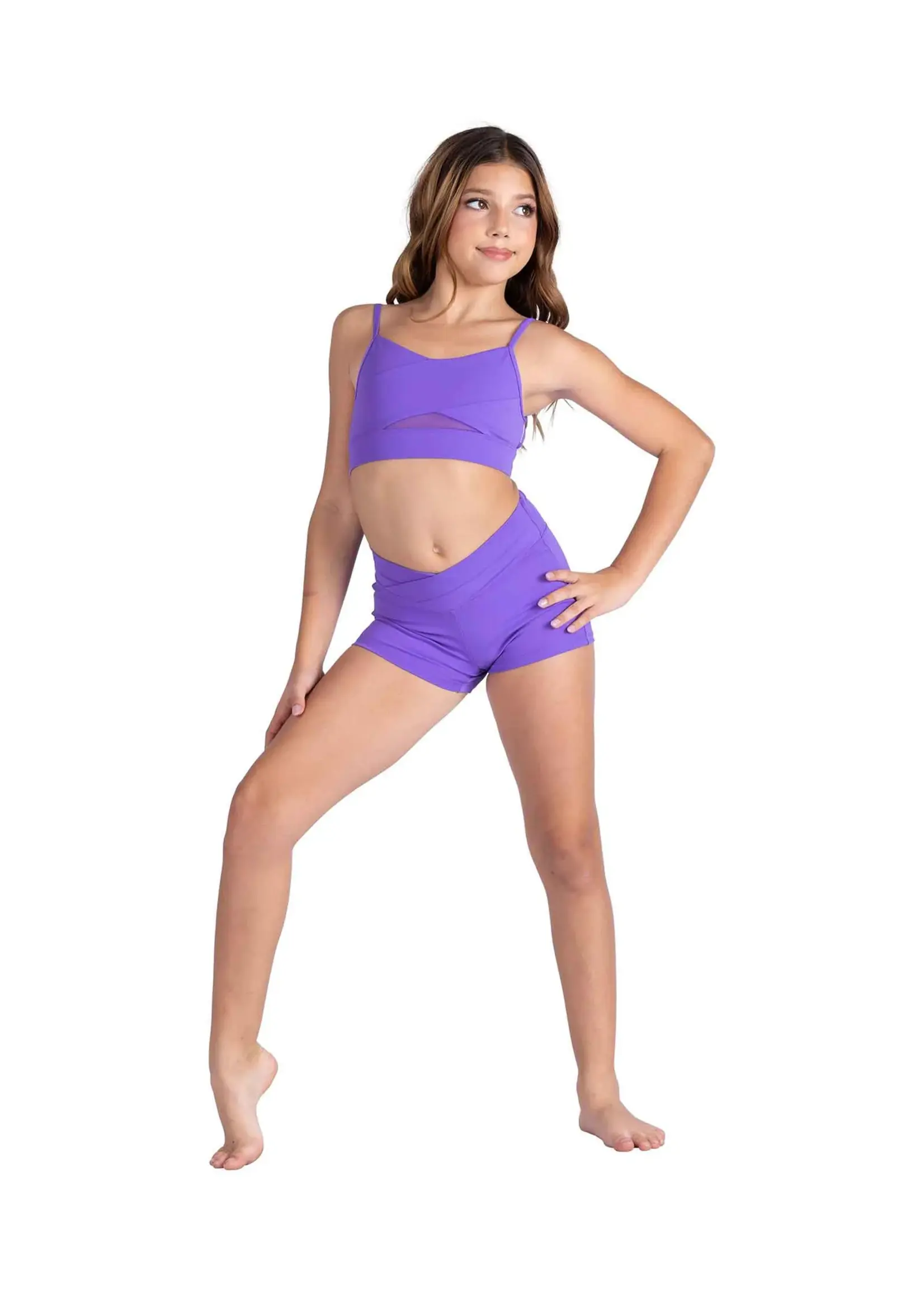 DANSHUZ 26406C VANNA CROSSOVER FRONT HIGH V WAIST SHORT