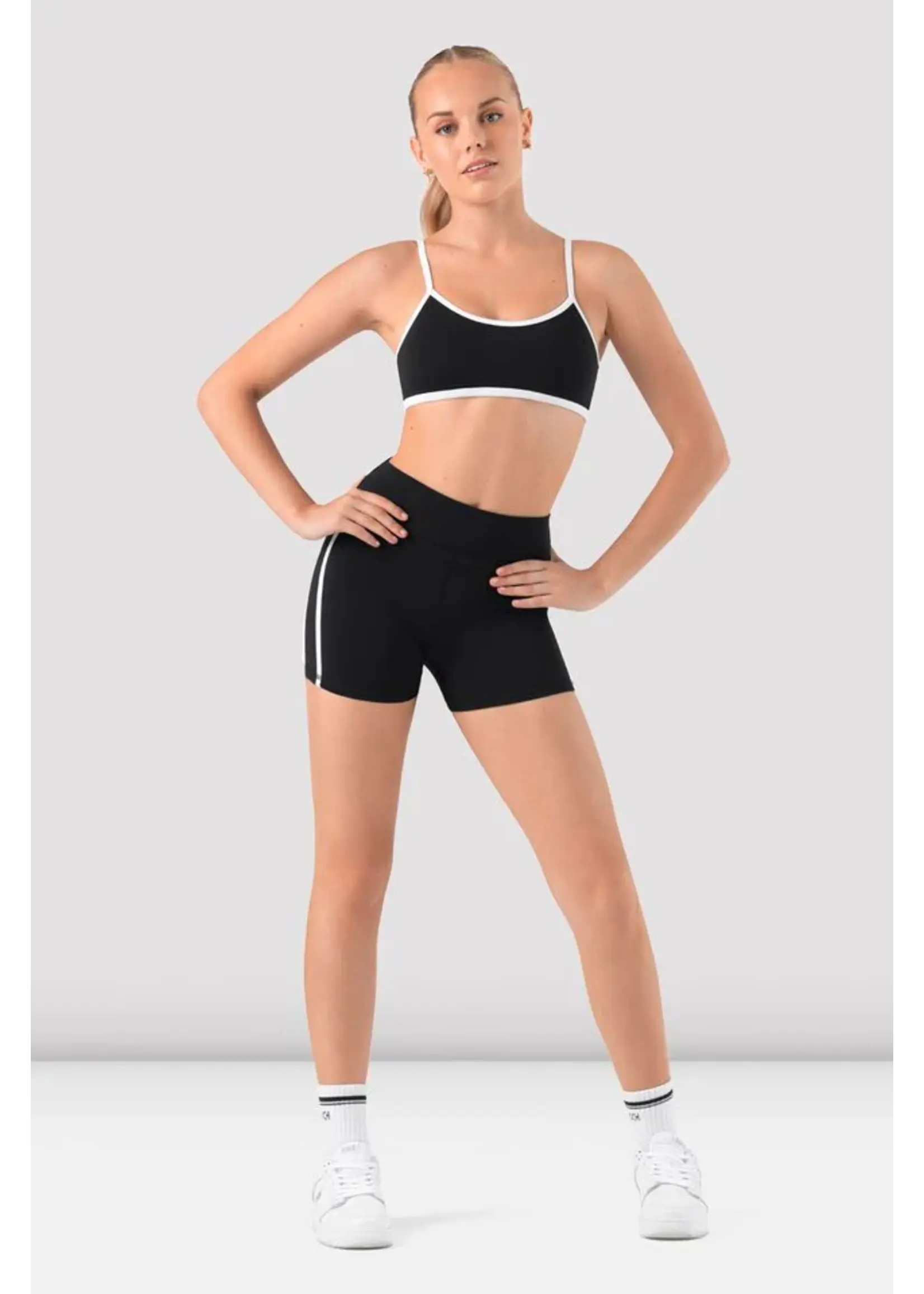 BLOCH & MIRELLA D55689G GEN NOW CHILD HIGH WAISTED CONTRAST PIPED DETAIL SHORTS