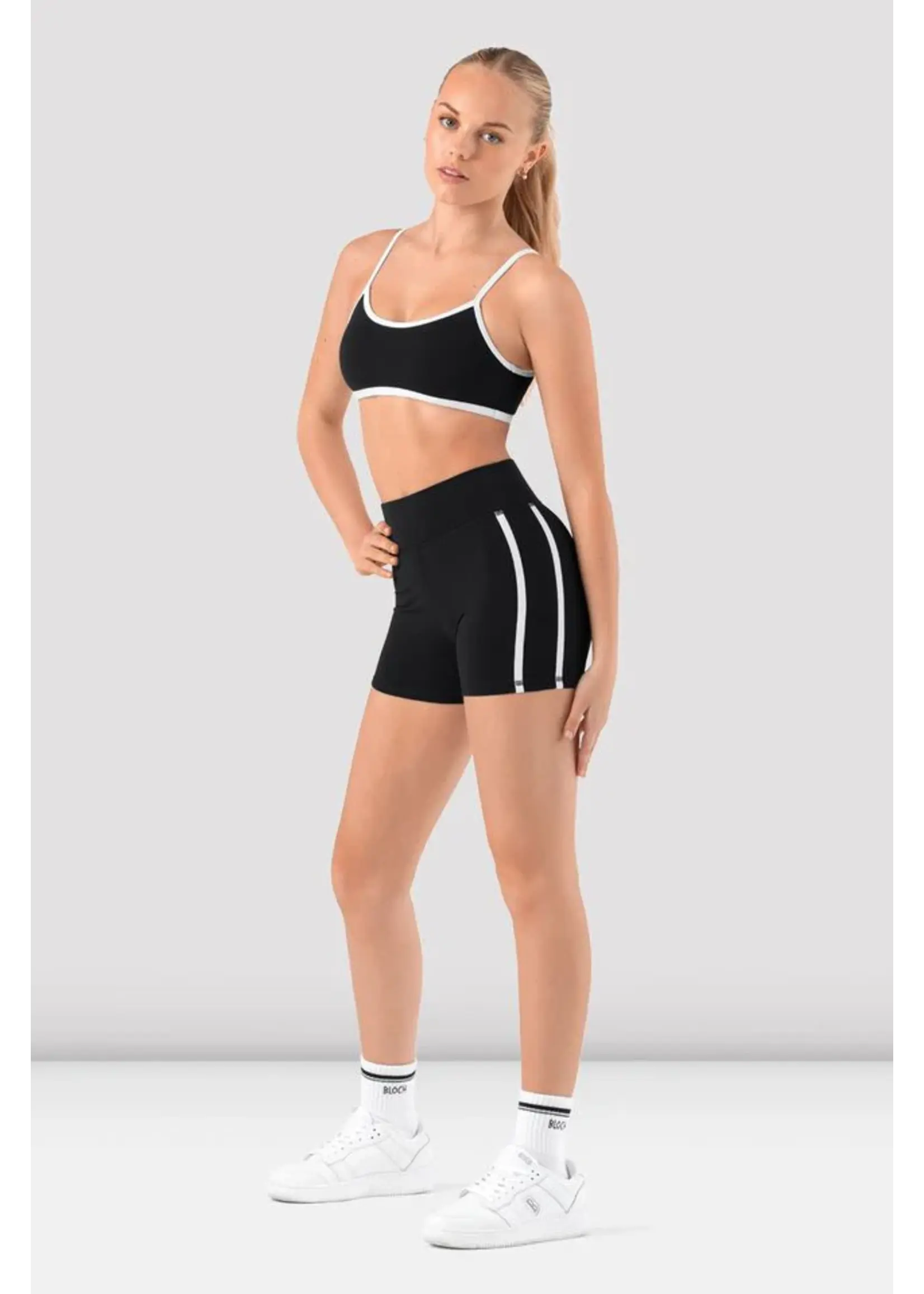 BLOCH & MIRELLA D55689G GEN NOW CHILD HIGH WAISTED CONTRAST PIPED DETAIL SHORTS