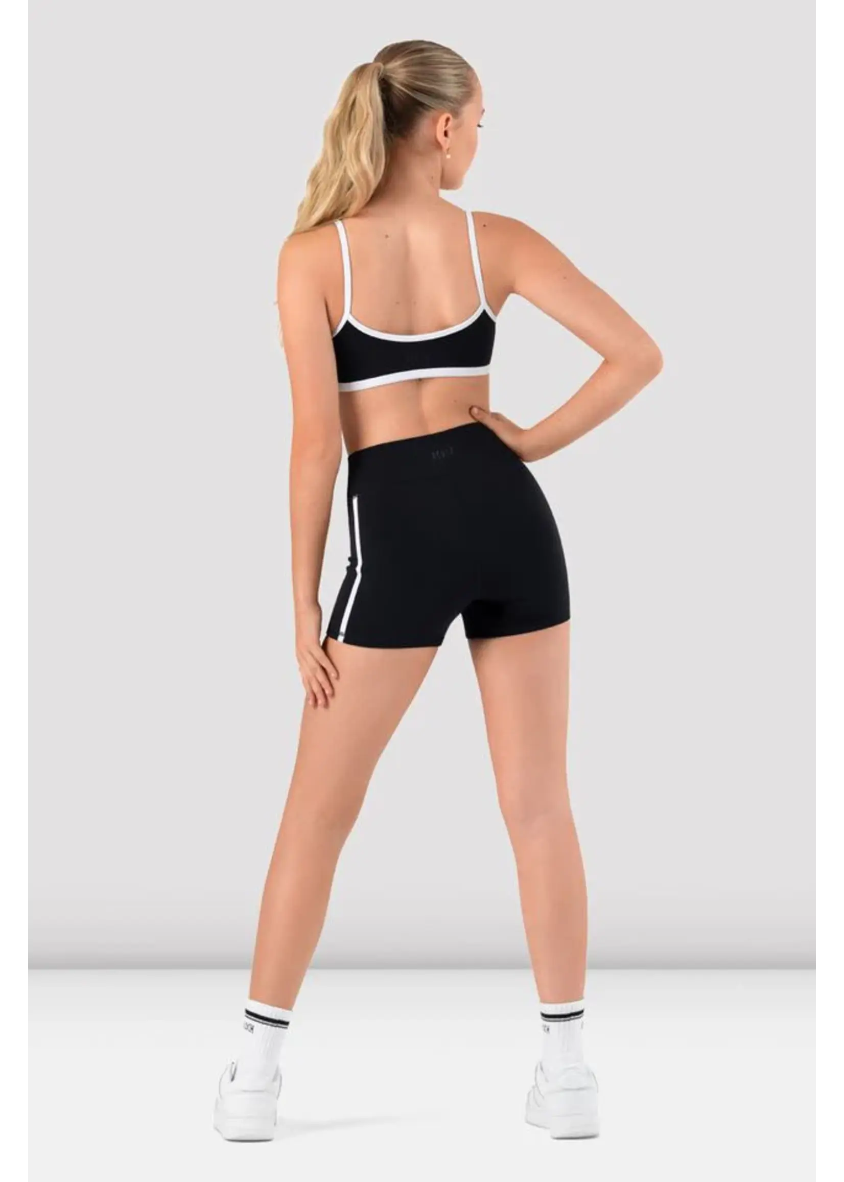 BLOCH & MIRELLA D55689G GEN NOW CHILD HIGH WAISTED CONTRAST PIPED DETAIL SHORTS