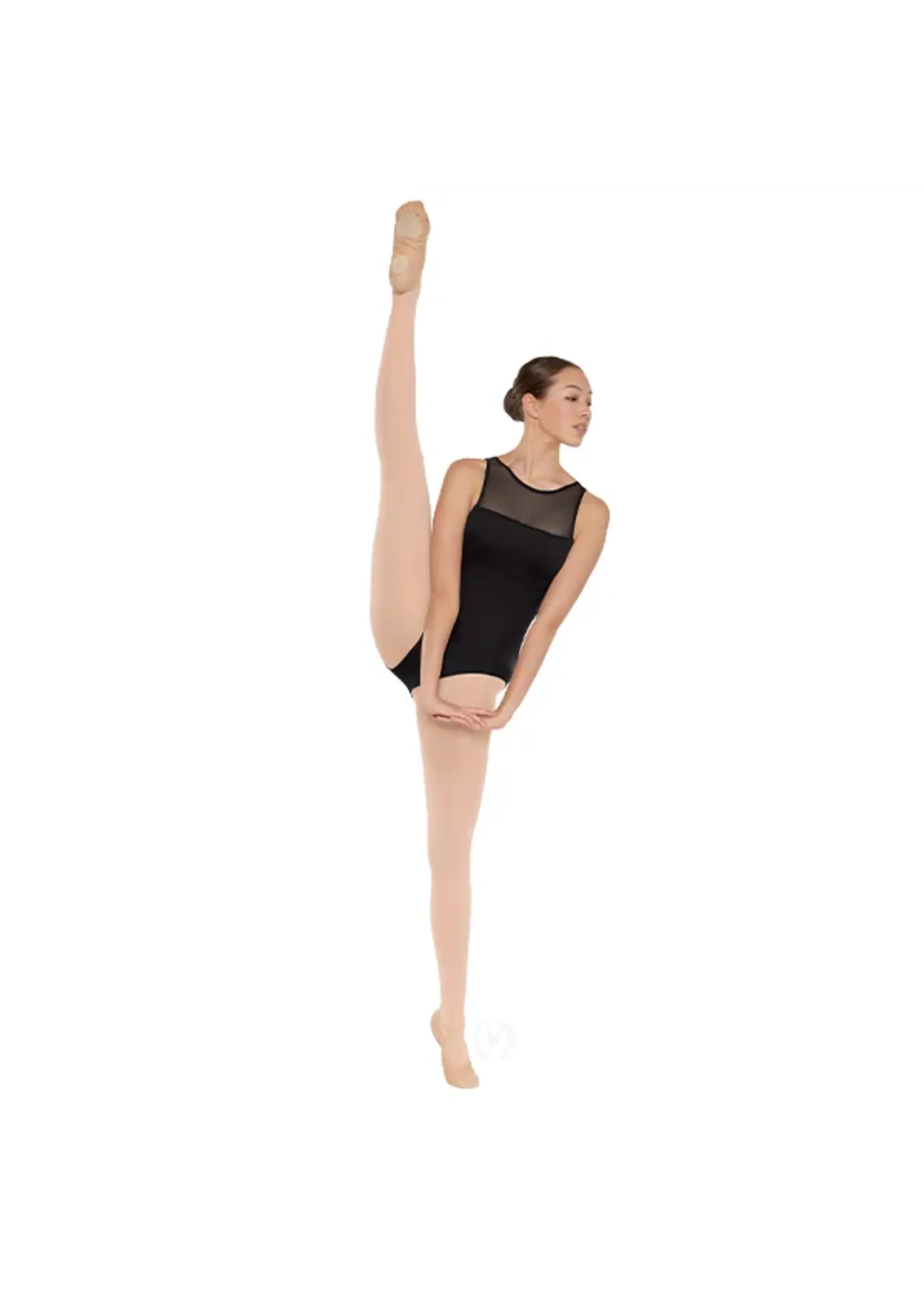 EUROTARD 41488 MESH KEYHOLE BACK SQUARE CUT TANK LEOTARD WITH INSERTS