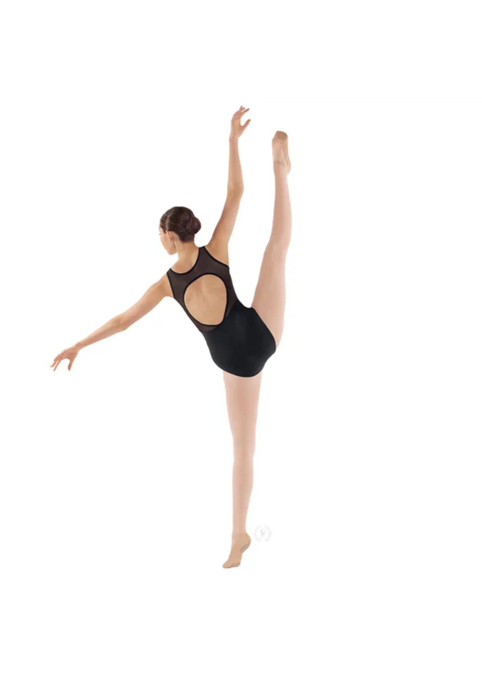 EUROTARD 41488 MESH KEYHOLE BACK SQUARE CUT TANK LEOTARD WITH INSERTS