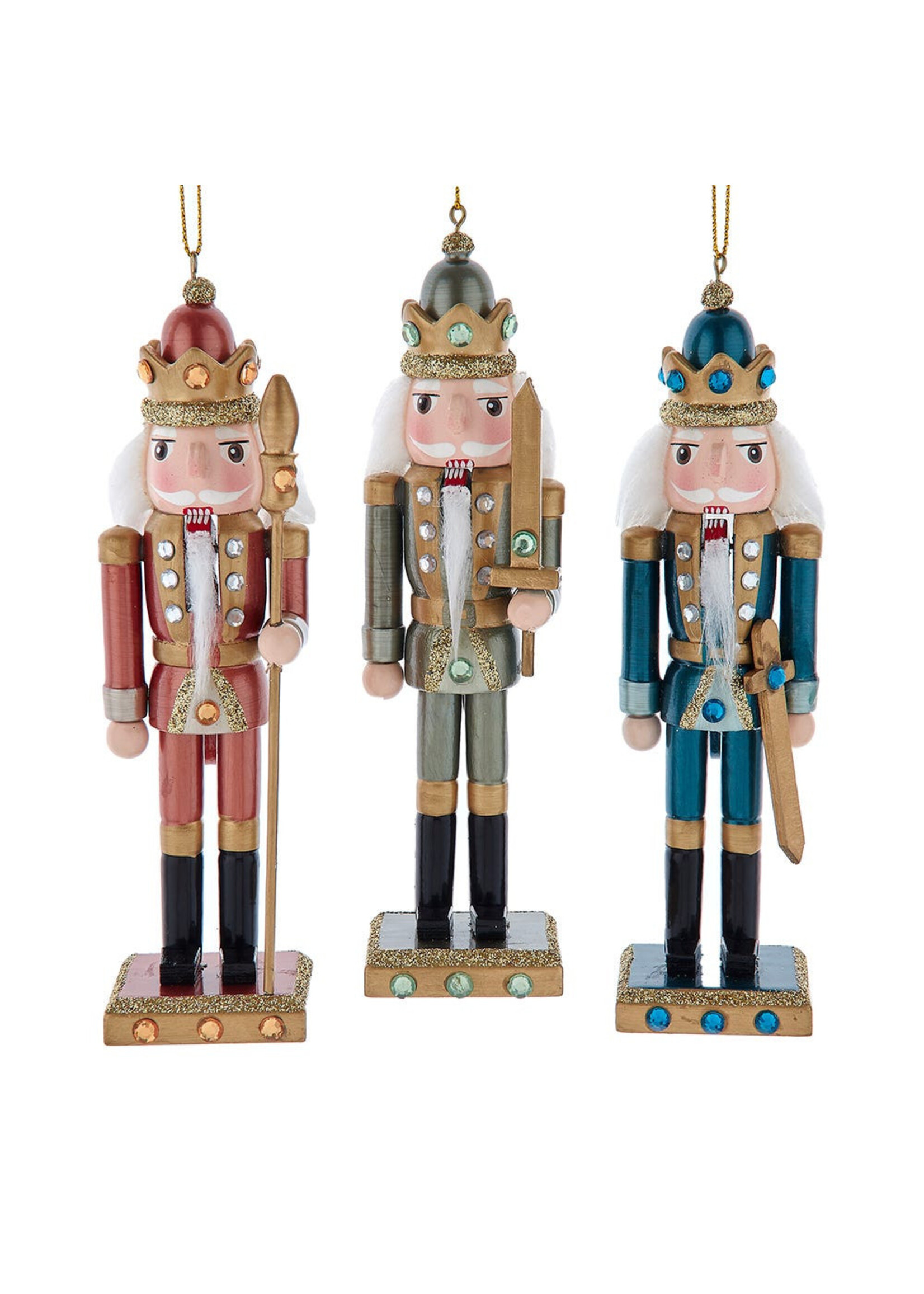 KURT S. ADLER F2295 ANITIQUED WOODEN NUTCRACKER 6" ORNAMENT