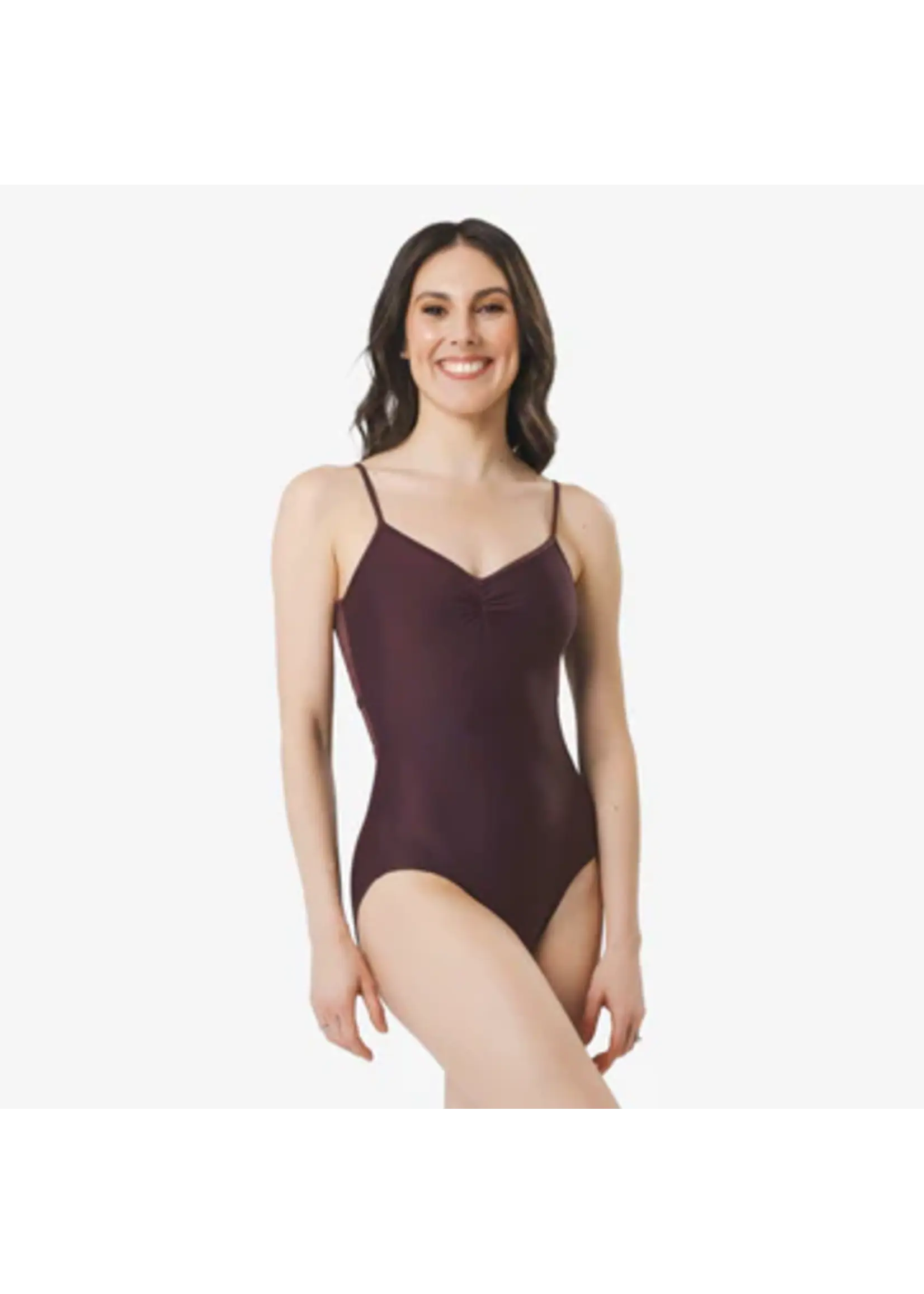 SO DANCA BY65 SNAKE MESH PINCH FRONT TAB BACK CAMISOLE LEOTARD