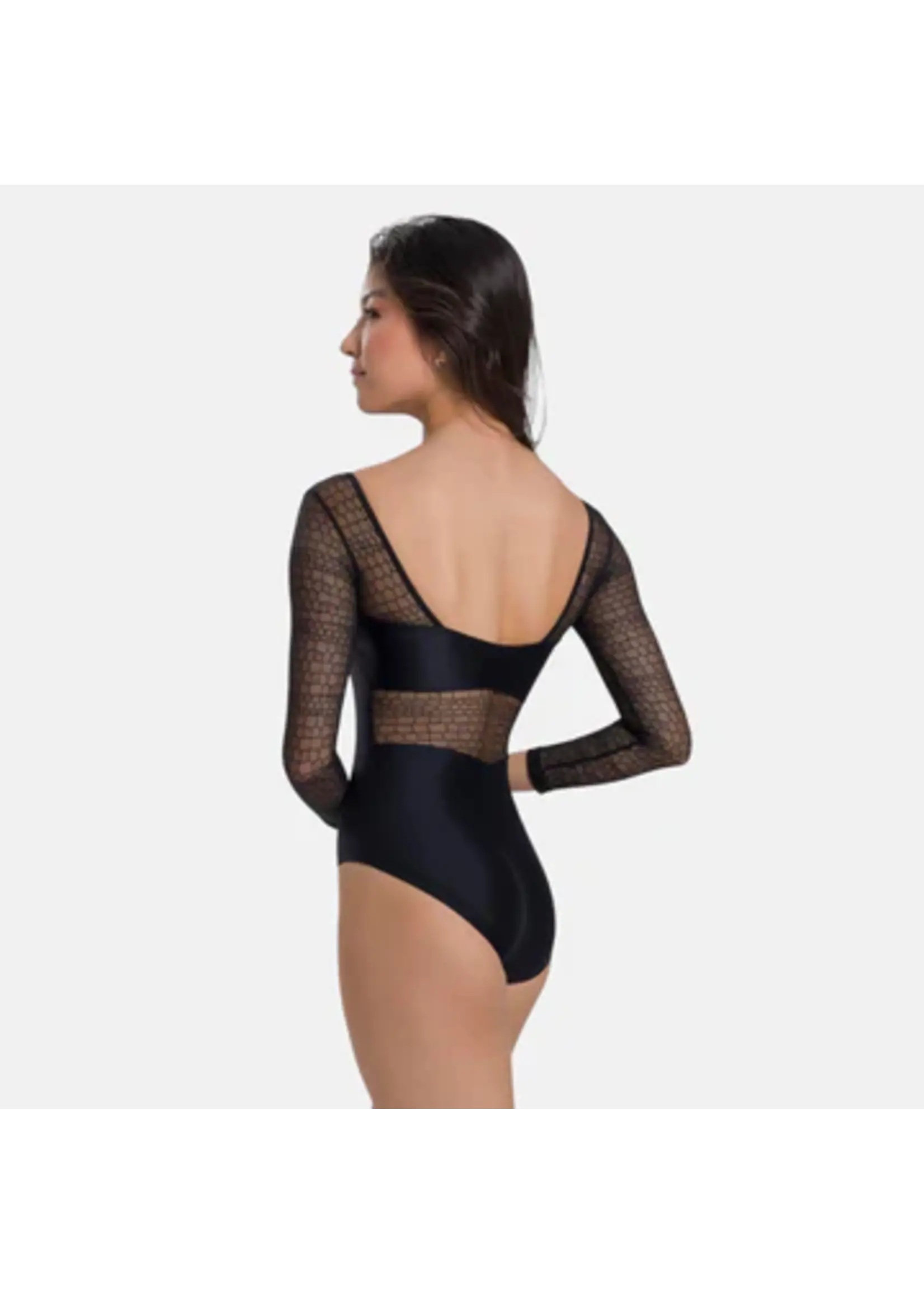 SO DANCA BY67 SNAKE MESH LONG SLEEVE LEOTARD