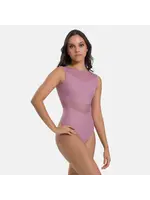 SO DANCA BY68 SNAKE MESH OVERLAY MIDRIFF TANK LEOTARD