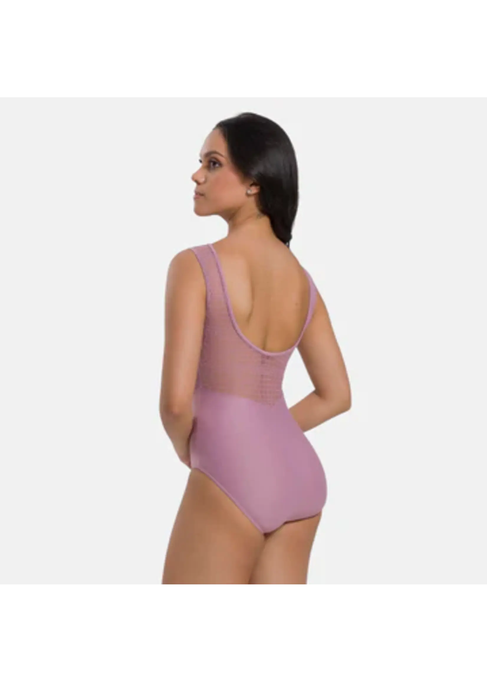 SO DANCA BY68 SNAKE MESH OVERLAY MIDRIFF TANK LEOTARD