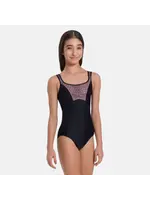 SO DANCA BY66C SNAKE MESH OVERLAY EMPIRE TANK LEOTARD