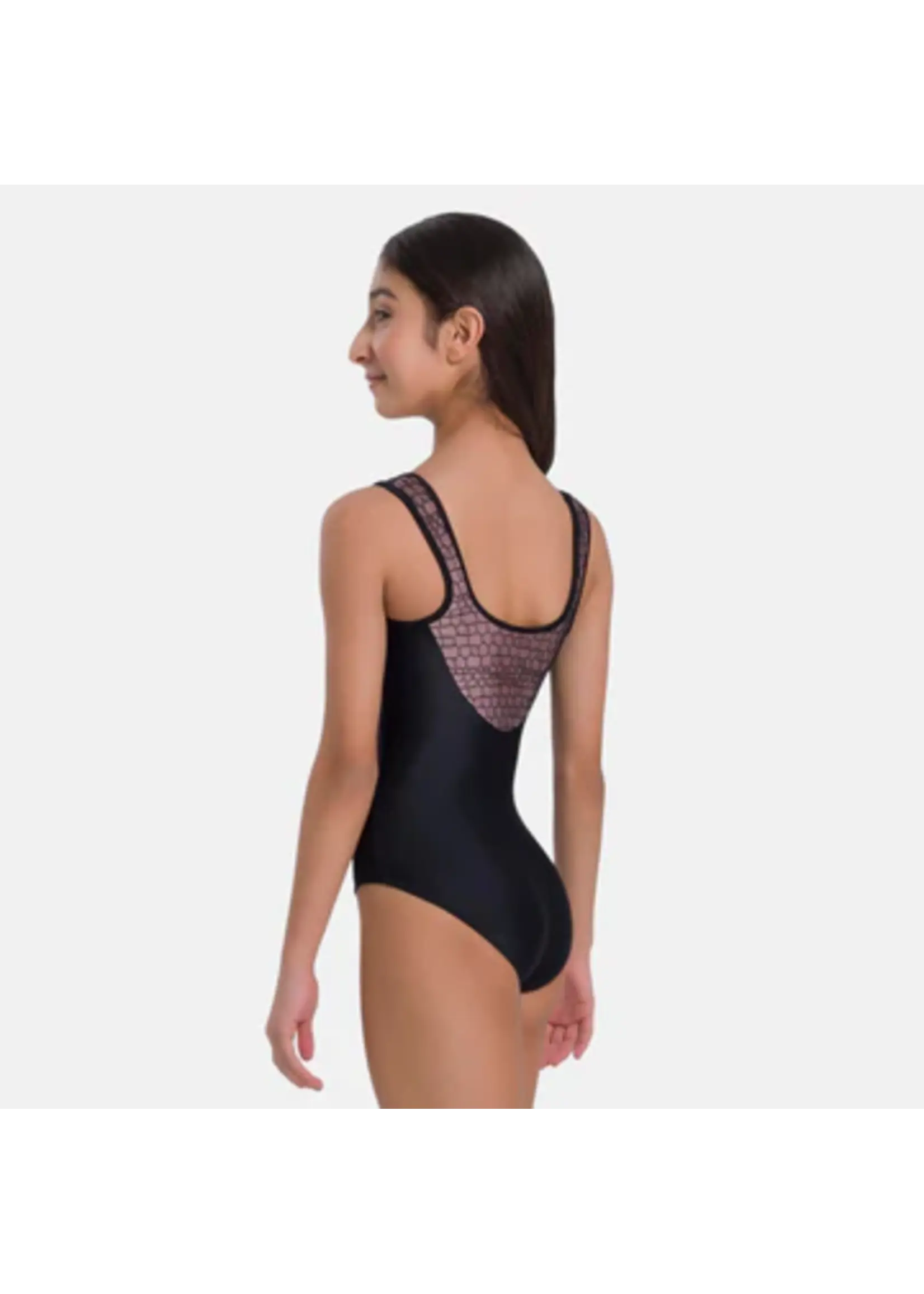 SO DANCA BY66C SNAKE MESH OVERLAY EMPIRE TANK LEOTARD