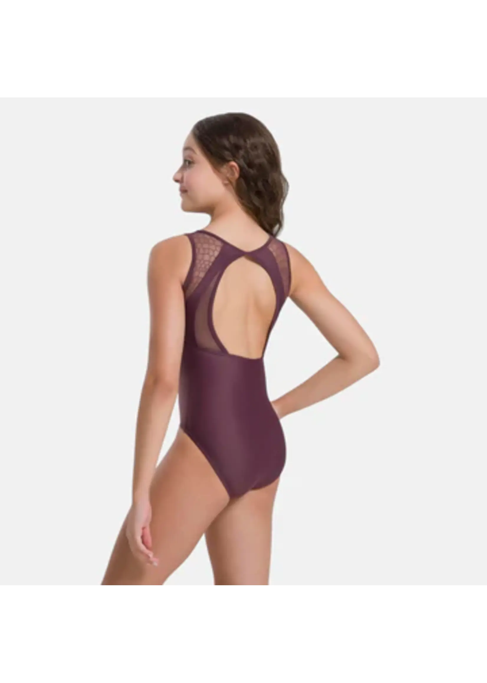 SO DANCA BY69C SNAKE MESH PANEL BACK PINCH FRONT TANK LEOTARD
