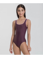 SO DANCA BY71C CHILD  SQUARE CUT EMPIRE 2 TONE PIPED TRIM MESH INSERT TANK LEOTARD