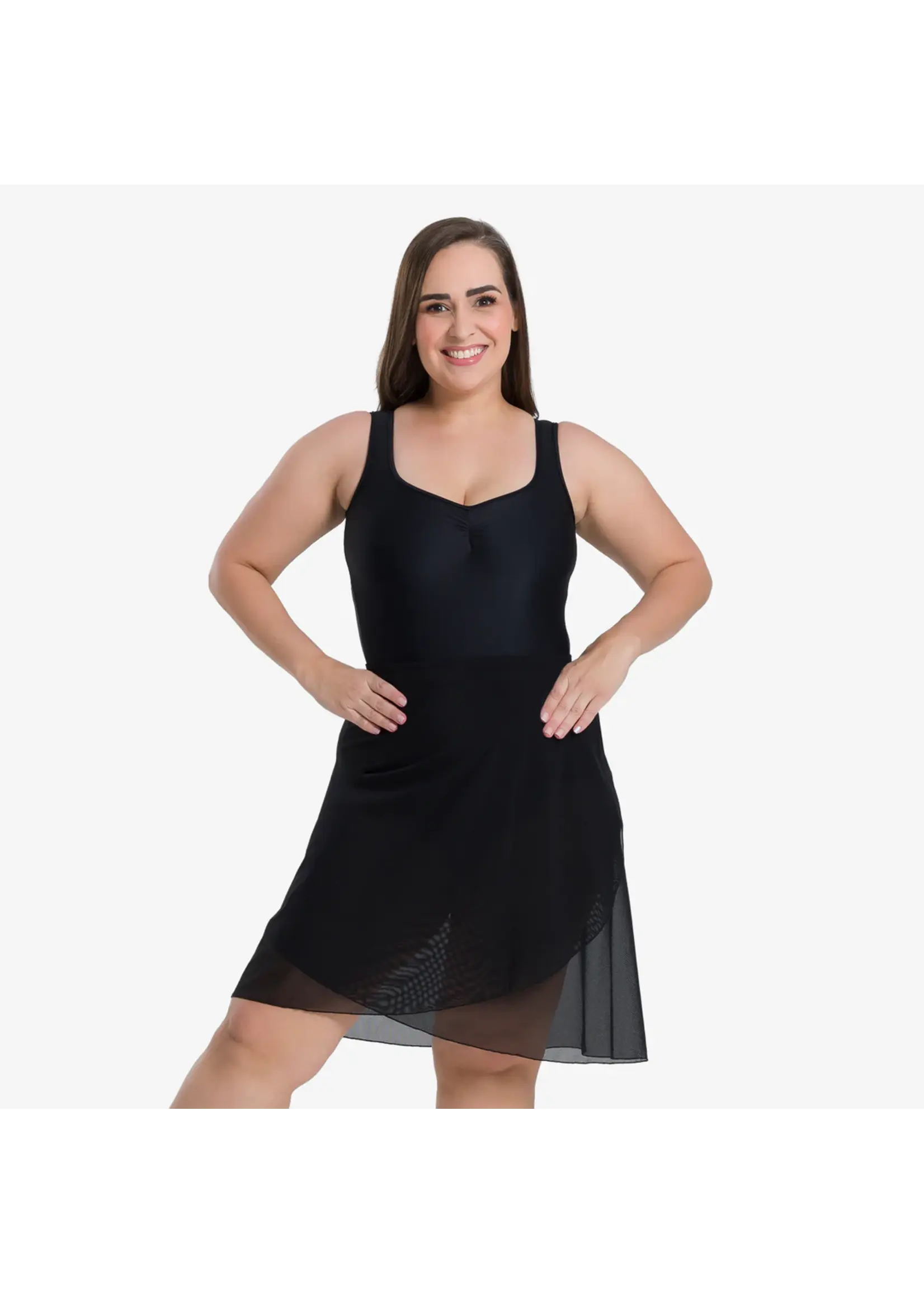 SO DANCA BY80CV CURVY PLUS MESH WRAP SKIRT