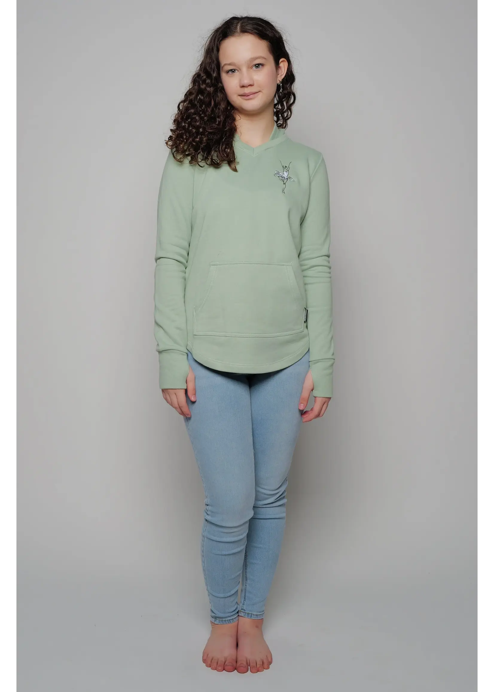SUGAR & BRUNO D9191E EMBROIDERED FRENCH TERRY PULL OVER HOODED SWEATSHIRT