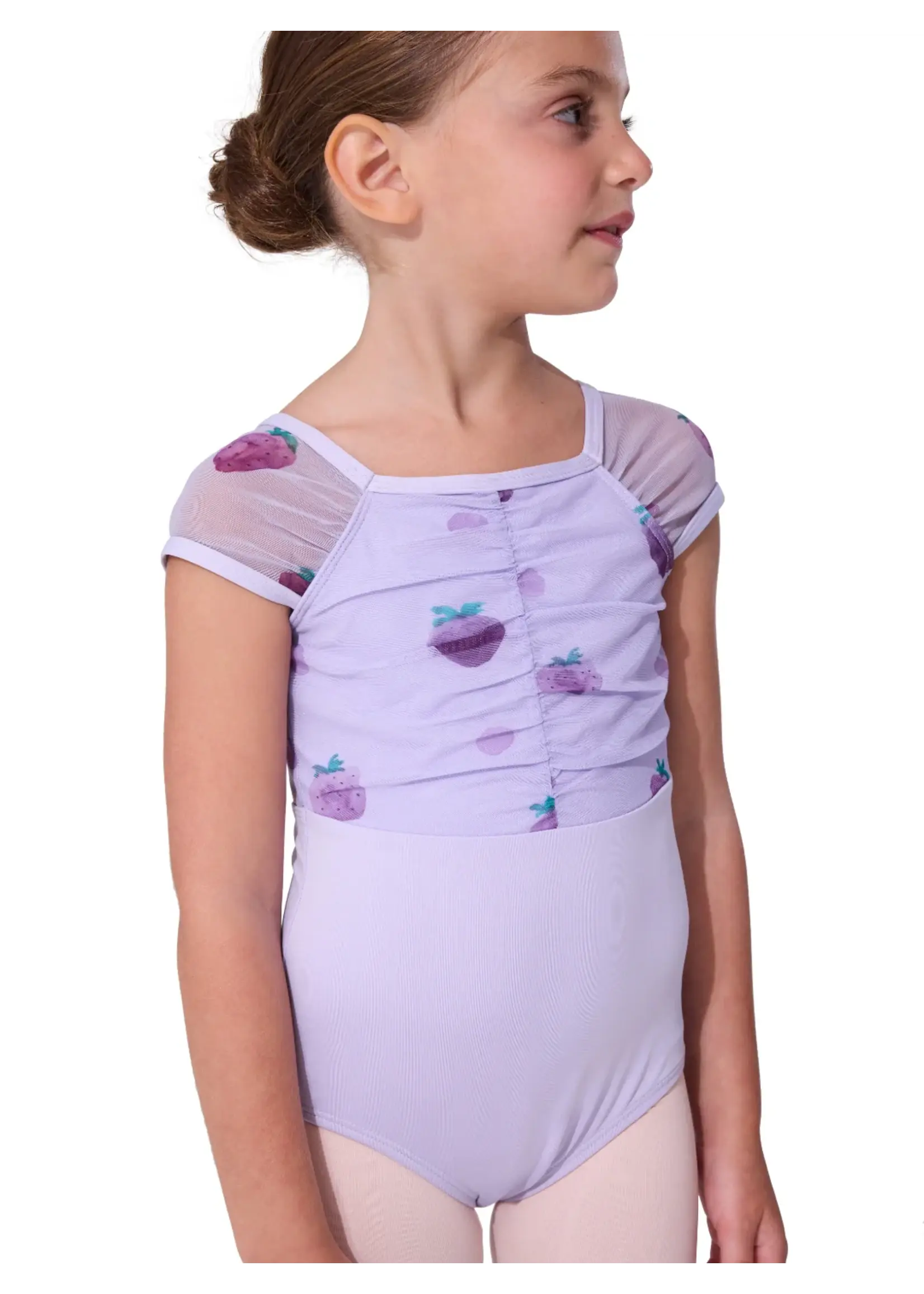 CAPEZIO & BUNHEADS AF12634C BERRY SWEET  STRAWBERRY CAP SLEEVE LEOTARD