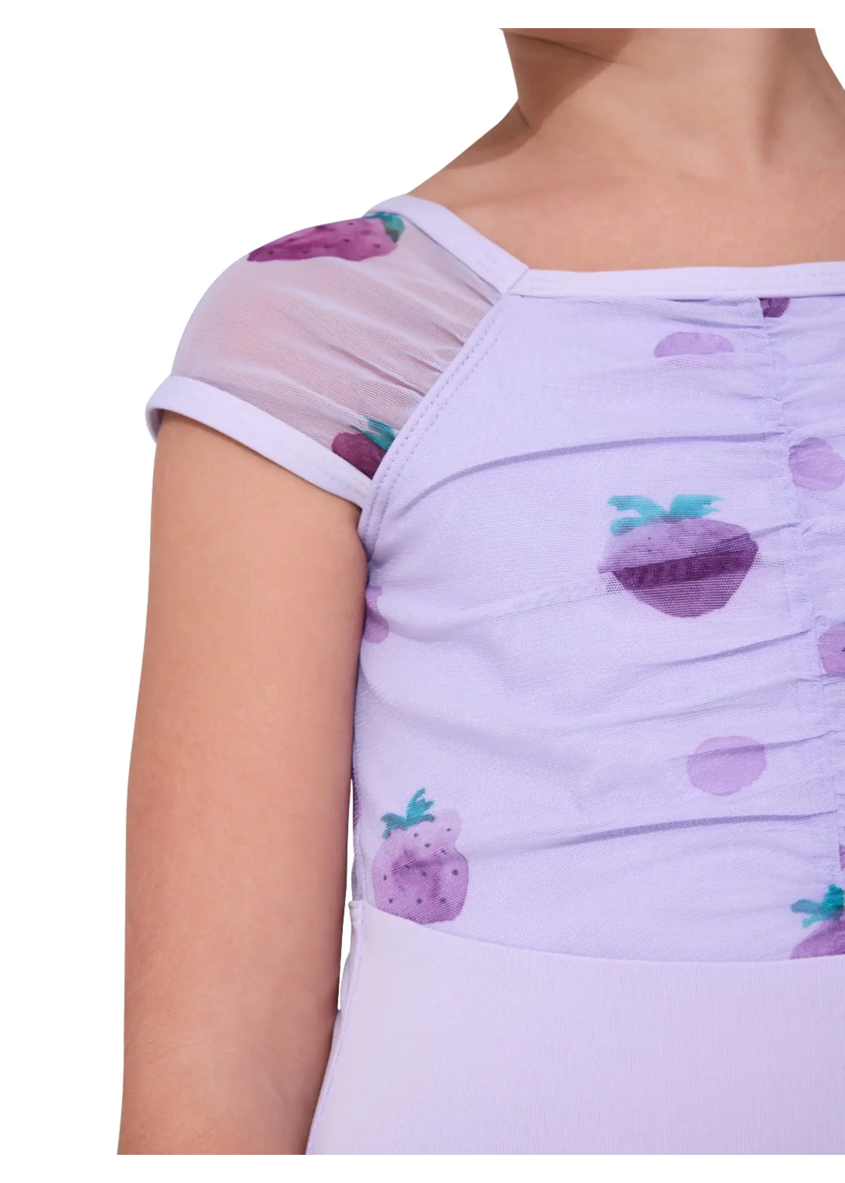 CAPEZIO & BUNHEADS AF12634C BERRY SWEET  STRAWBERRY CAP SLEEVE LEOTARD