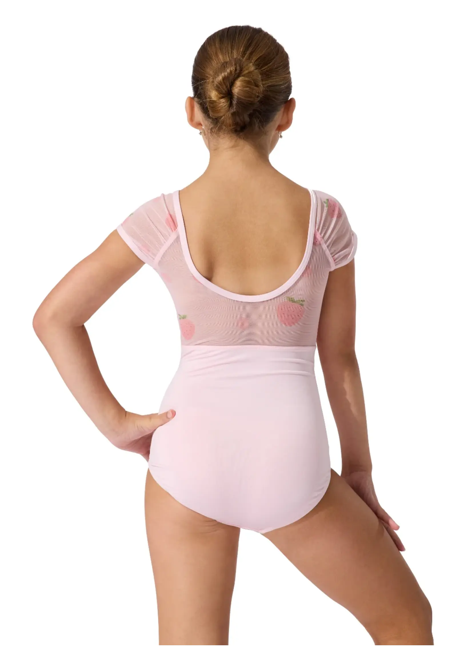 CAPEZIO & BUNHEADS AF12634C BERRY SWEET  STRAWBERRY CAP SLEEVE LEOTARD