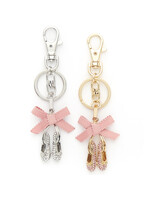 DASHA DESIGNS 2826 RHINESTONE POINTE SHOE KEYCHAIN WITH BOW