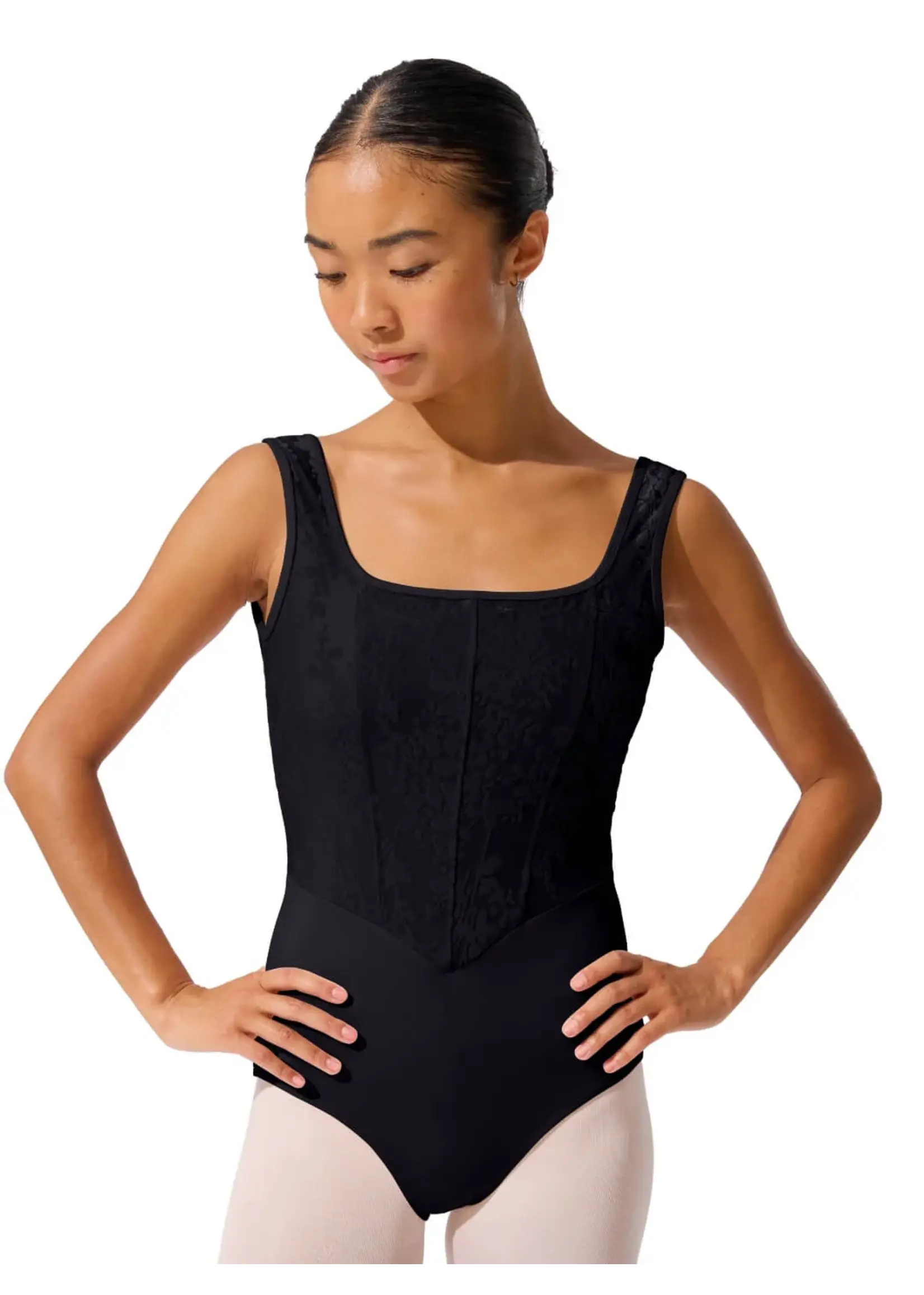 CAPEZIO & BUNHEADS AF12702W CRISTOBAL CORSET BODICE TANK LEOTARD