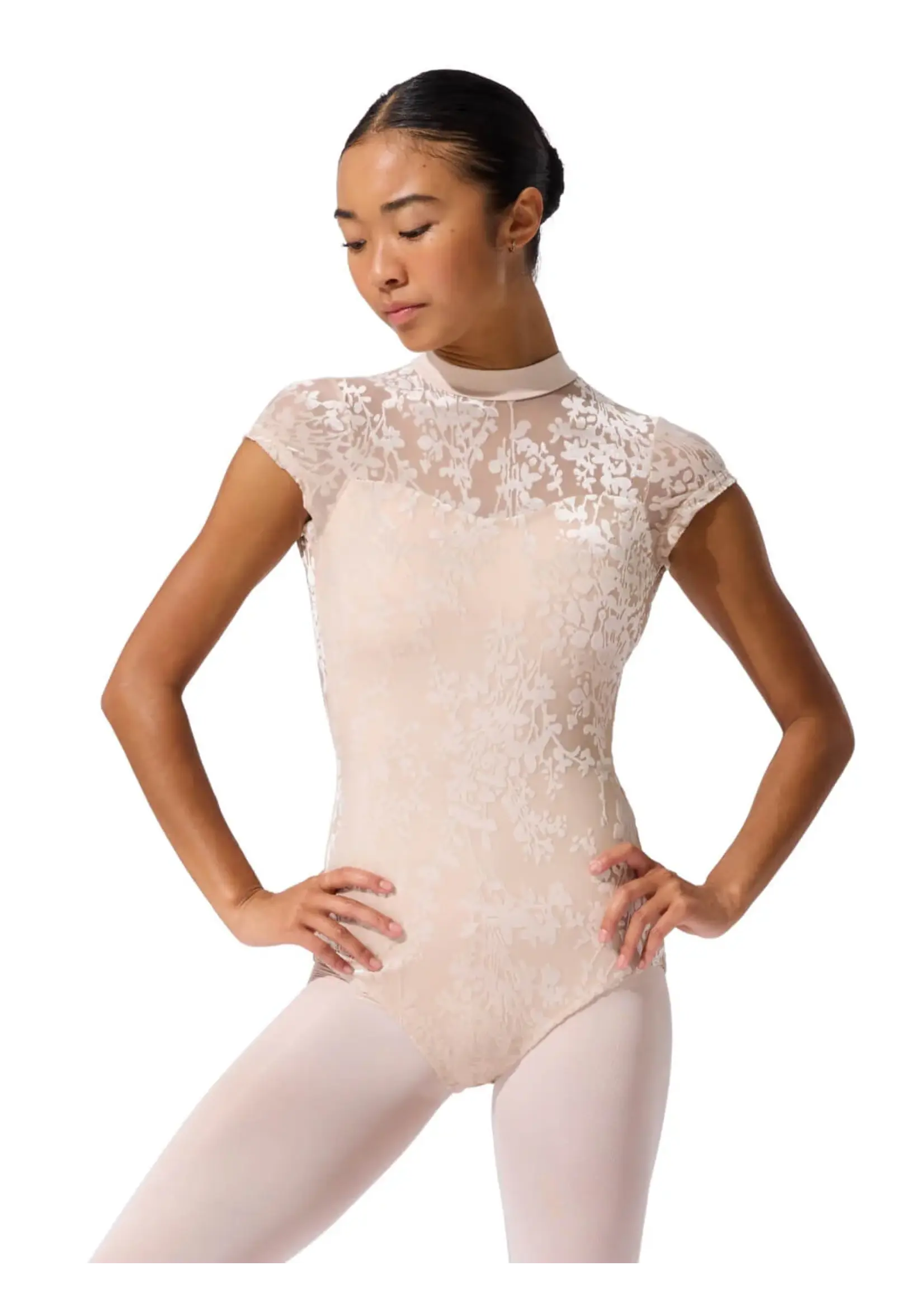 CAPEZIO & BUNHEADS AF12703W RUDI MOCK NECKLINE CAP SLEEVE LEOTARD