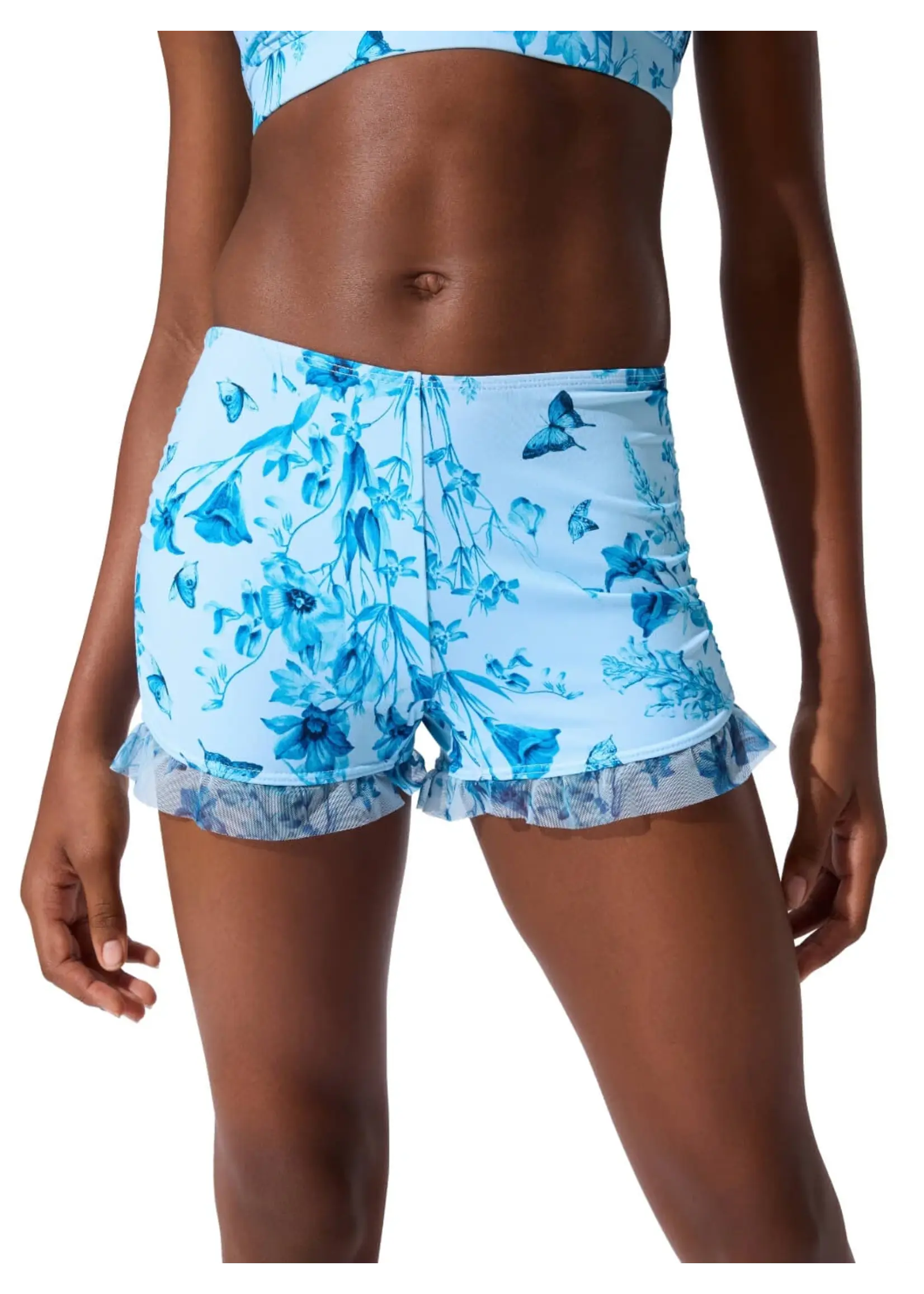 CAPEZIO & BUNHEADS AF12648C FAIRY TOILE FOREST HIGH WAISTED RUFFLE SHORT