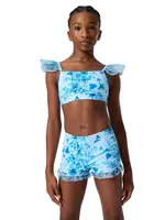 CAPEZIO & BUNHEADS AF12648C FAIRY TOILE FOREST HIGH WAISTED RUFFLE SHORT